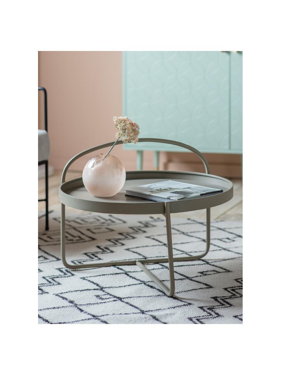 Kulatý konferenční stolek Melbury, Ocel s práškovým nástřikem, Světle hnědá, Ø 65 cm, V 50 cm