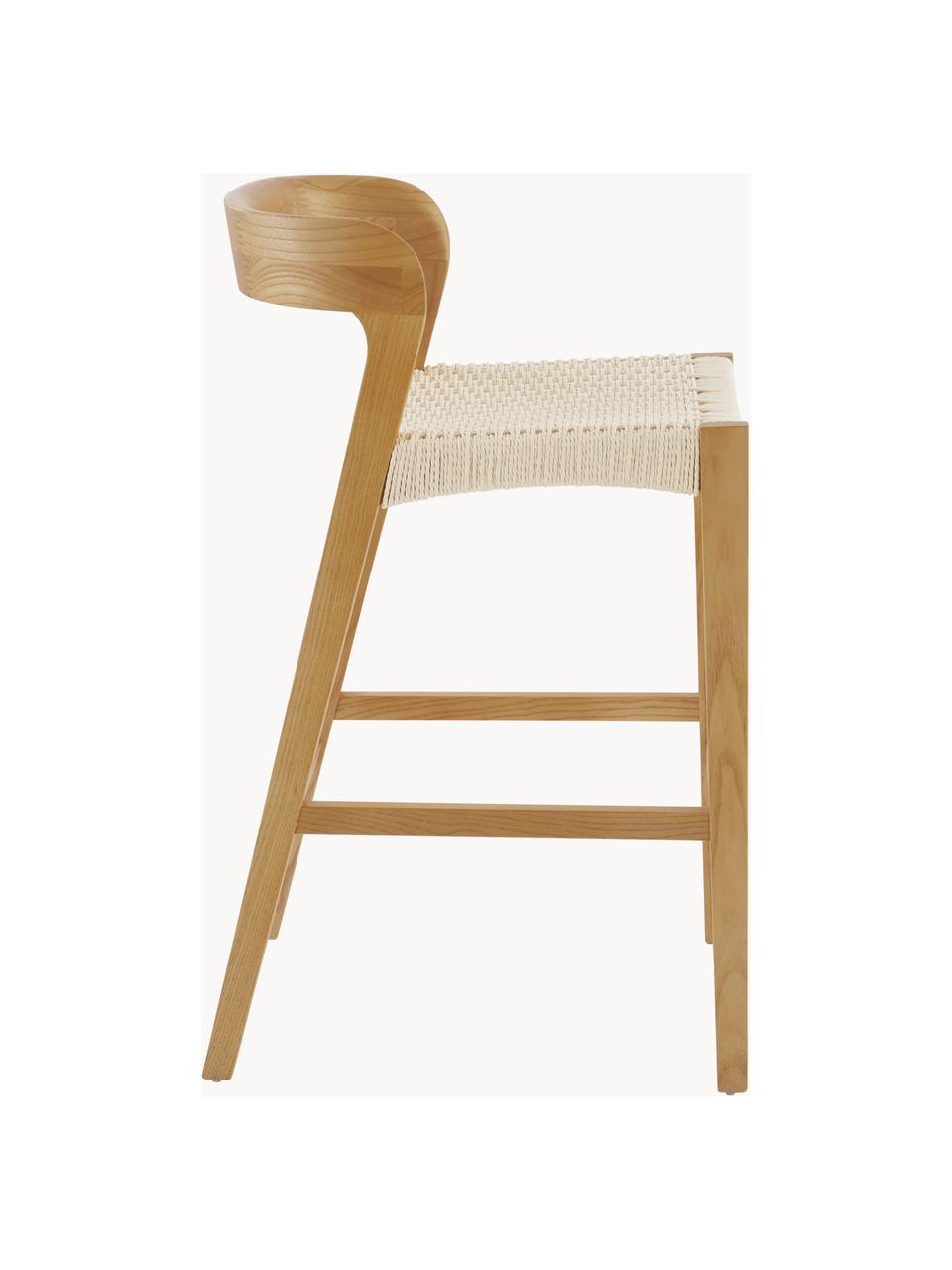 Krzesło barowe Vikdalen, Stelaż: drewno wiązowe, Jasny beżowy, drewno wiązowe, S 45 x W 87 cm