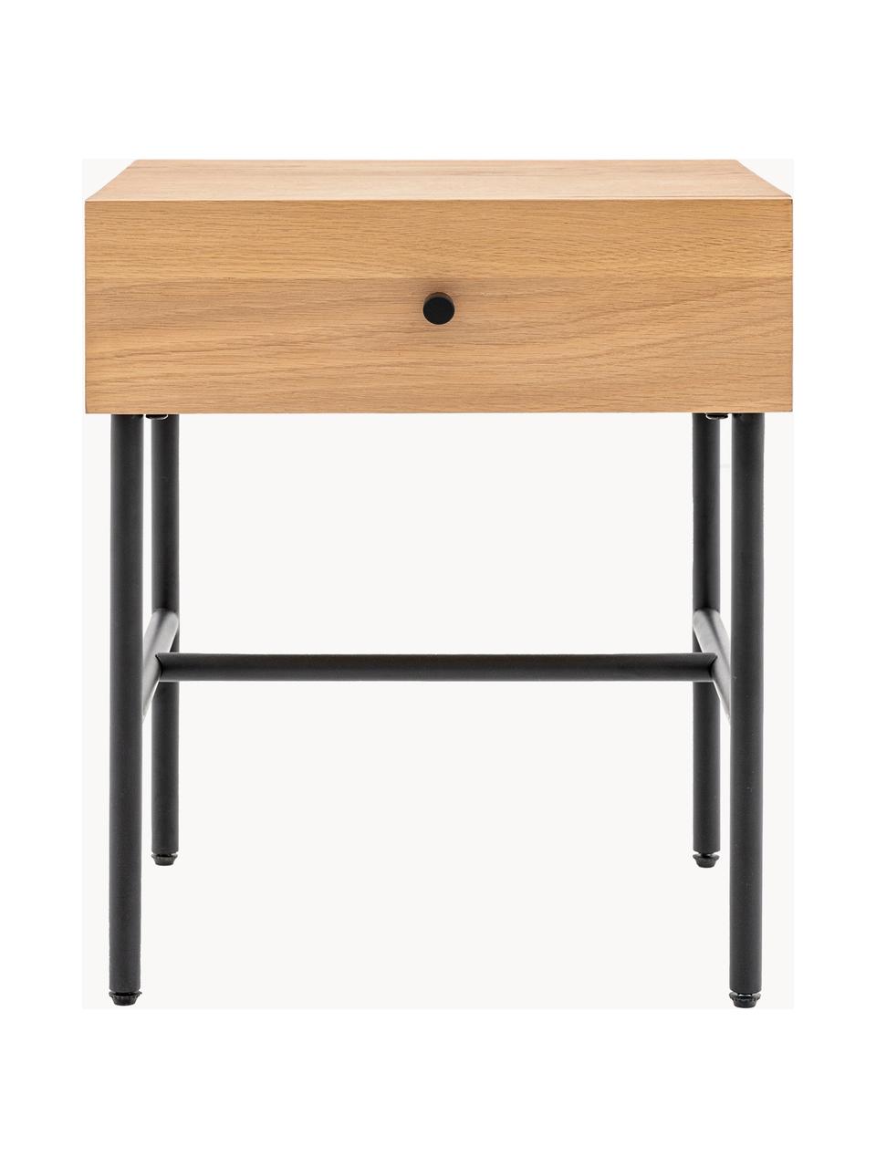 Nachttisch Ashdown, Holz, Schwarz, B 40 x H 50 cm