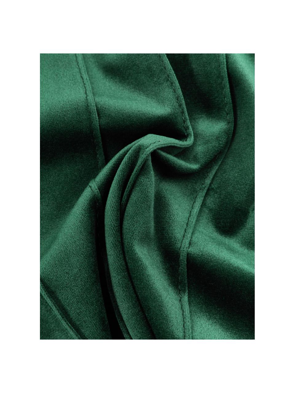 Federa arredo in velluto verde scuro con motivo strutturato Lola, Velluto (100% poliestere), Verde, Larg. 30 x Lung. 50 cm
