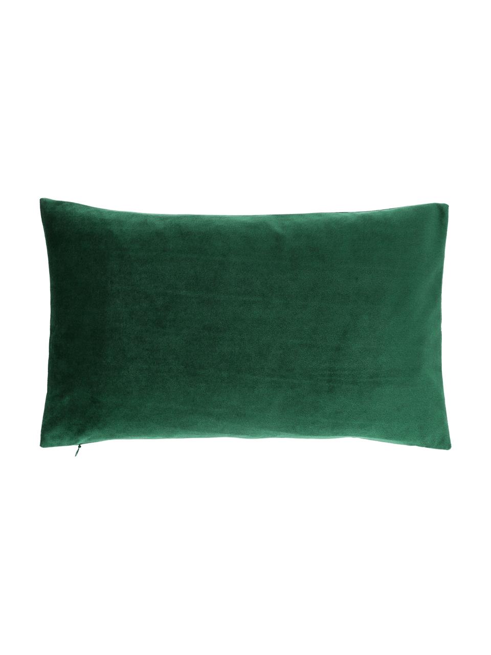 Zamatový poťah na vankúš so štruktúrovaným vzorom Lola, Zamat (100 % polyester), Zelená, Š 30 x D 50 cm