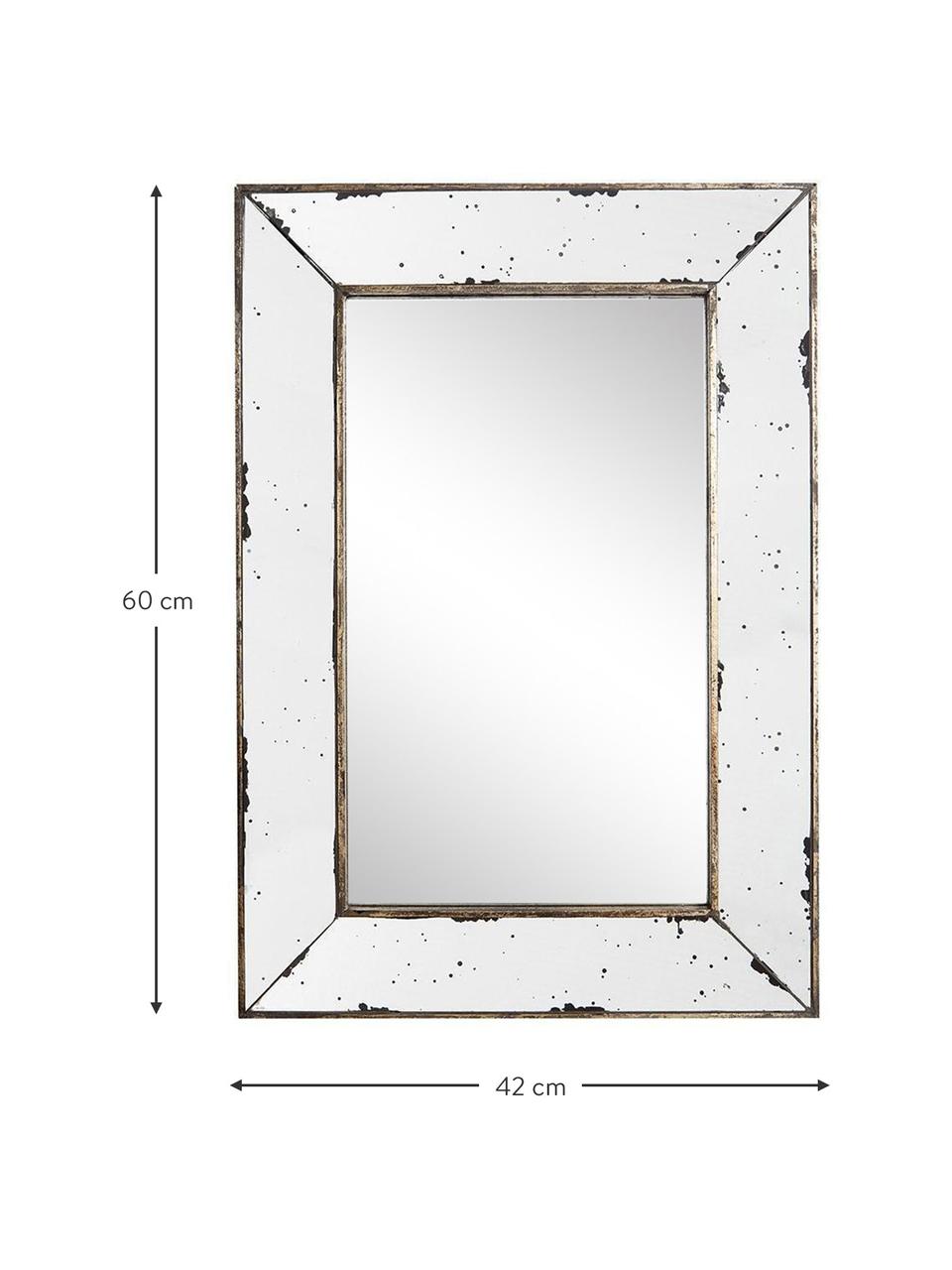 Espejo de pared de metal Bruno, Espejo: cristal, Blanco, latón, An 42 x Al 60 cm