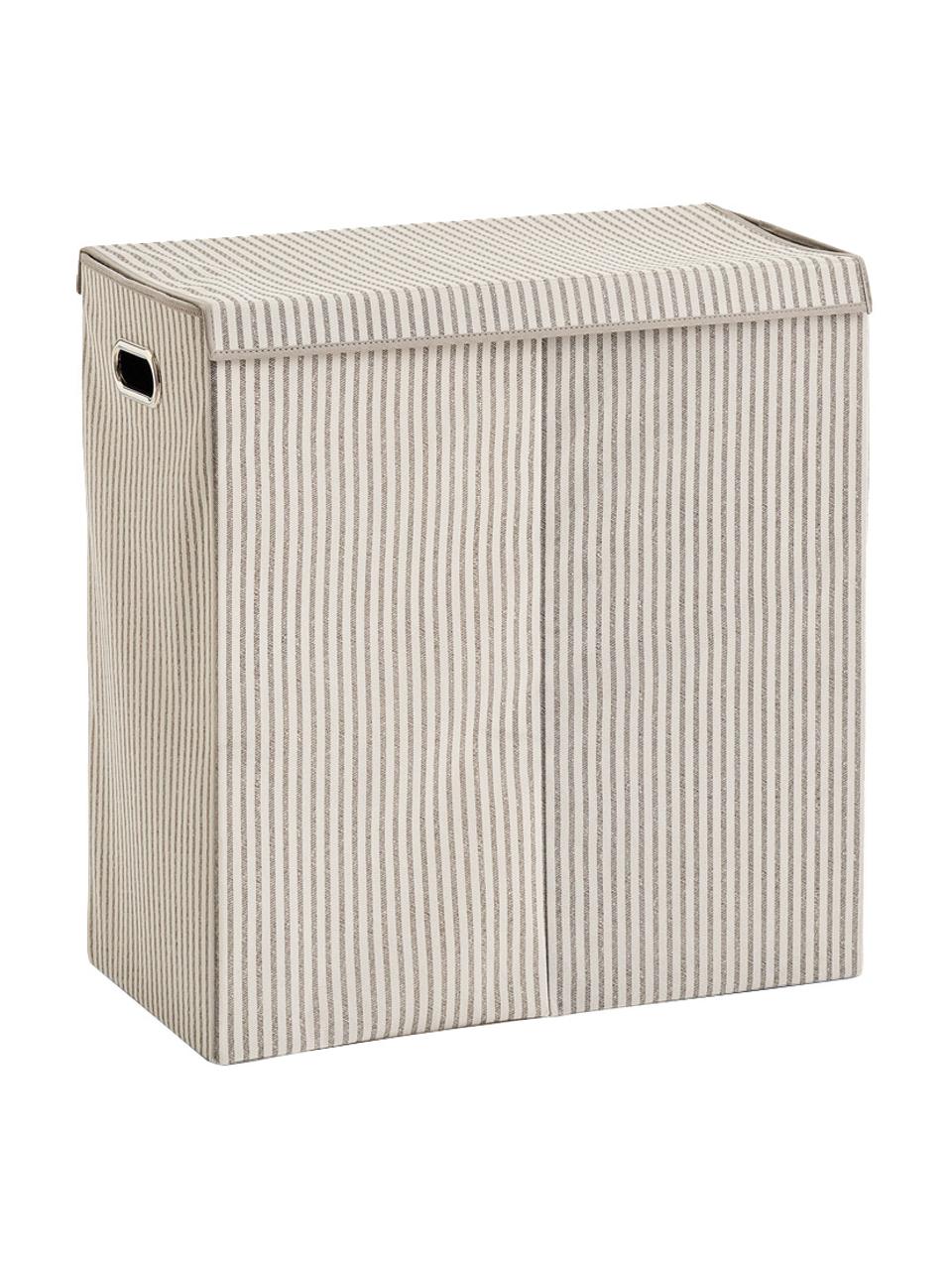 Wasmand Stripes, 100% polypropyleen (fleece), Beige, crèmewit, B 62 cm x H 63 cm