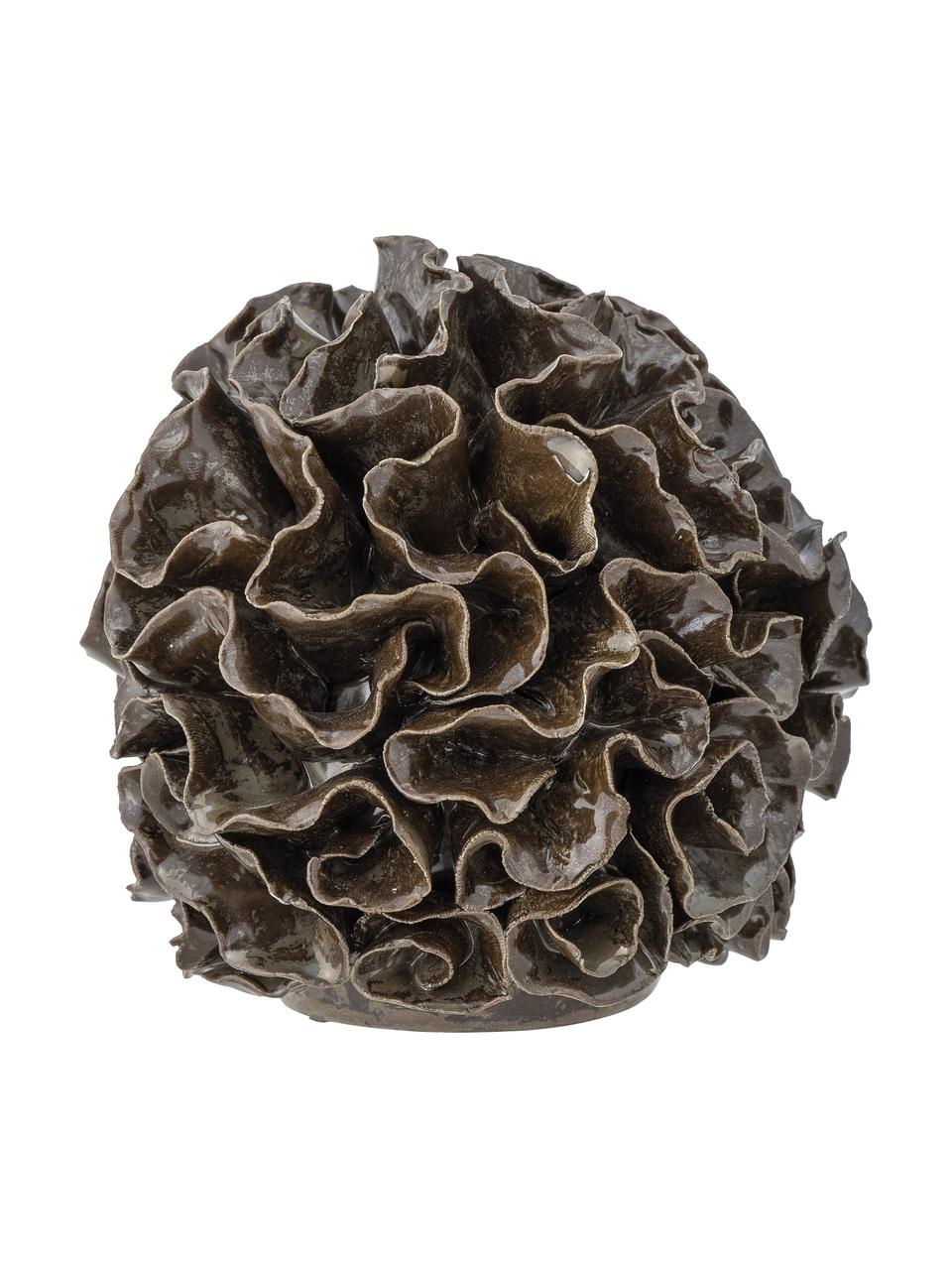 Handgefertigtes Deko-Objekt Delvan aus Steingut, Steingut, Dunkelbraun, Ø 14 x H 14 cm