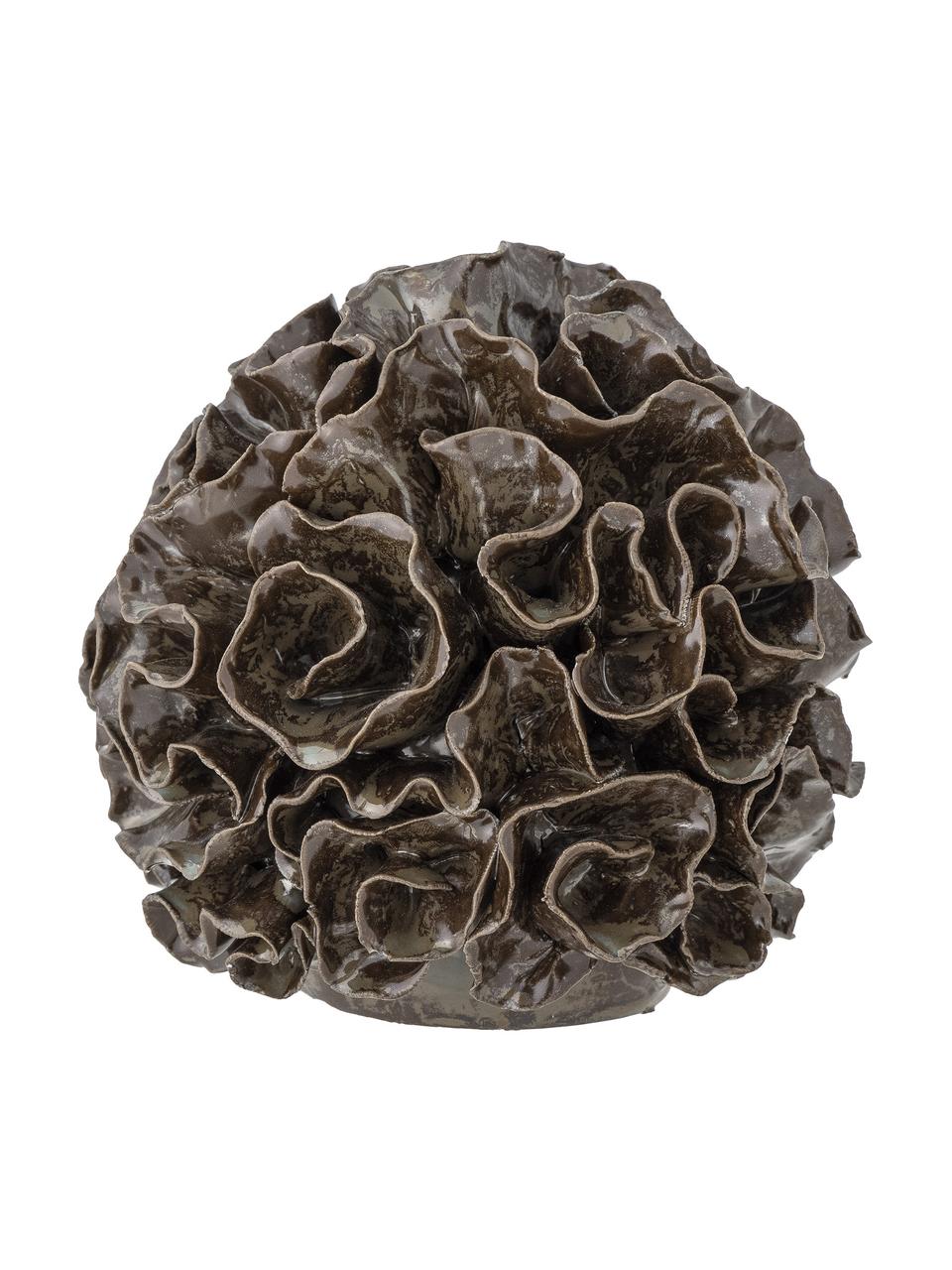 Oggetto decorativo fatto a mano in gres Delvan, Gres, Marrone scuro, Ø 14 x Alt. 14 cm