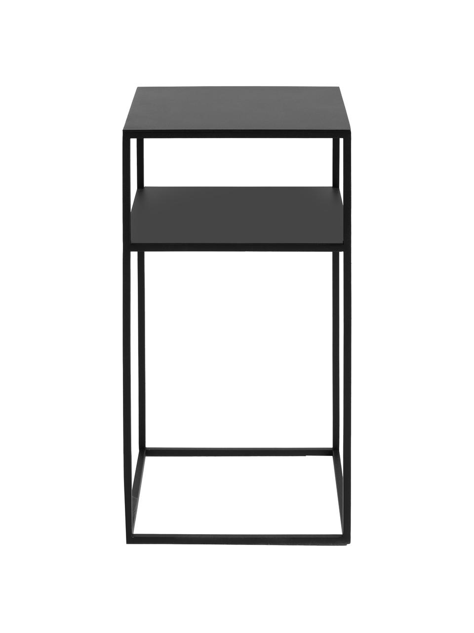 Metall-Beistelltisch Tensio, Metall, pulverbeschichtet, Schwarz, B 30 x T 30 cm