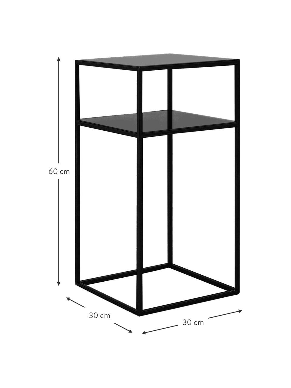 Stolik pomocniczy z metalu Tensio, Metal malowany proszkowo, Czarny, S 30 x G 30 cm