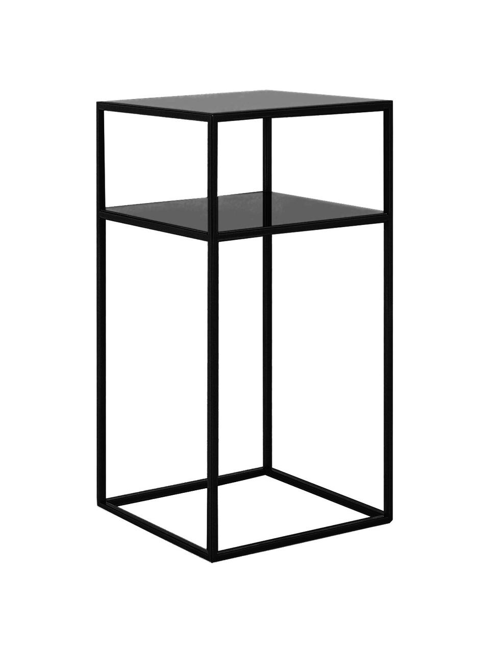 Mesa auxiliar de metal Tensio, Metal con pintura en polvo, Negro, An 30 x F 30 cm