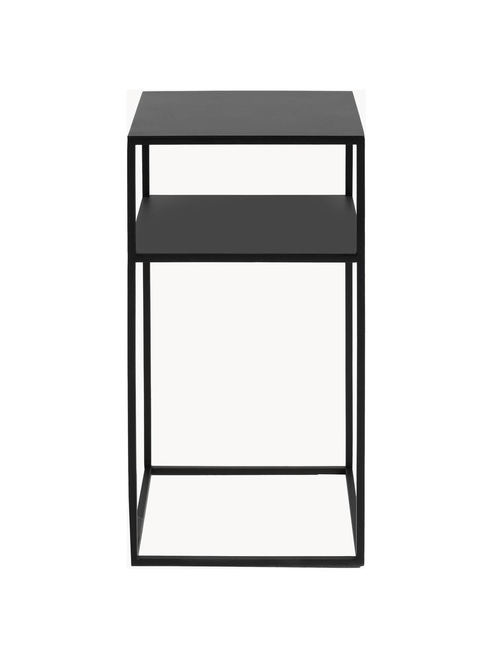 Kovový pomocný stolík Tensio, Kov s práškovým náterom, Čierna, Š 30 x H 30 cm