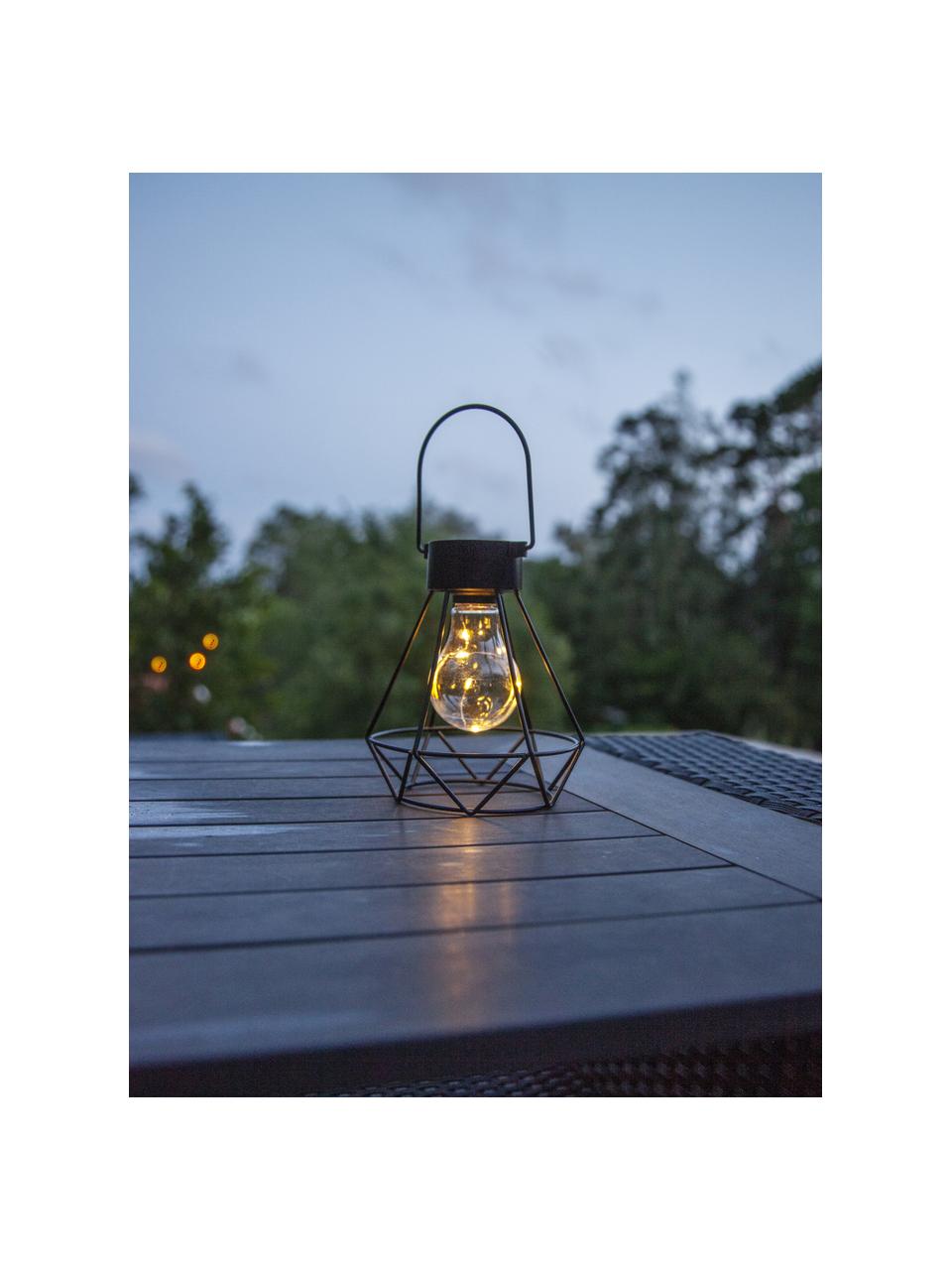 Lámpara solar para exterior Eddy, Pantalla: plástico, Estructura: metal recubierto, Negro, An 13 x Al 16 cm