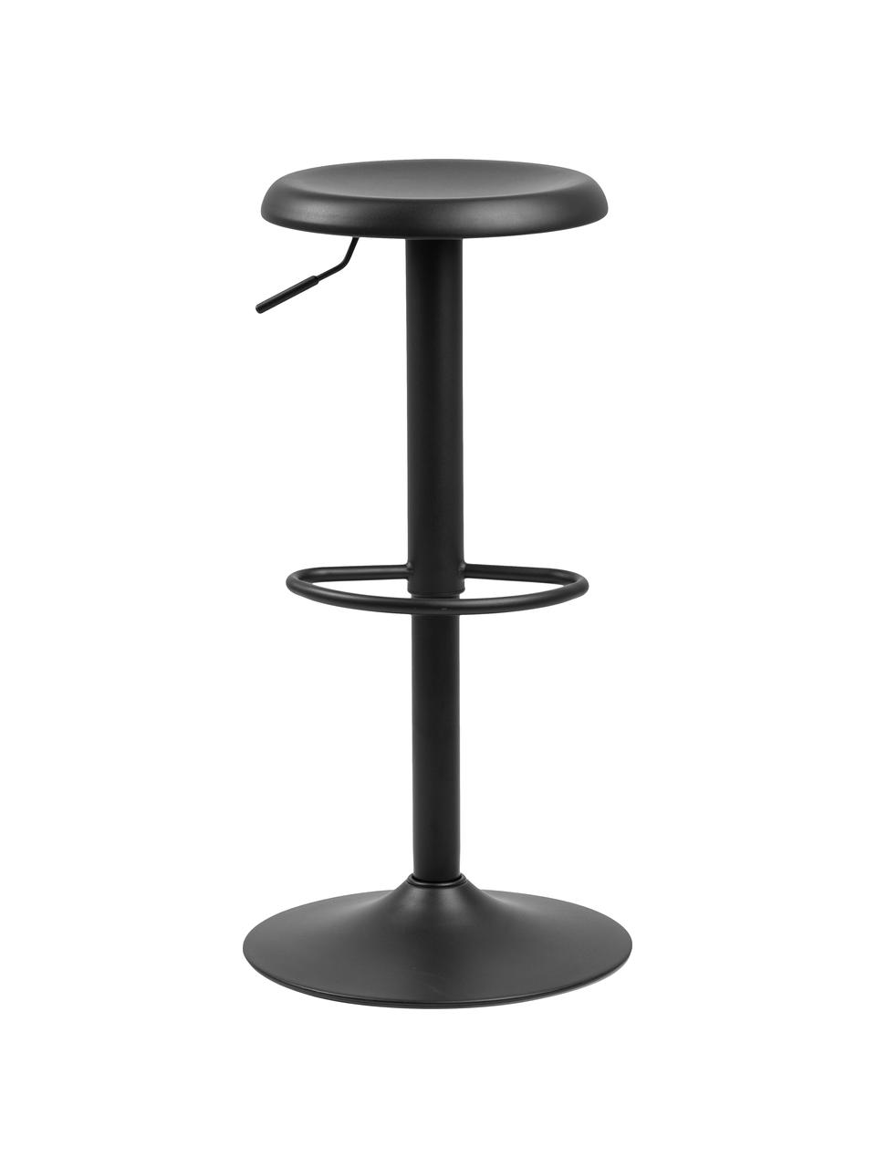 Výškovo nastaviteľná barová stolička Finch, 2 ks, Kov s práškovým náterom, Čierna, Ø 40 x V 80 cm