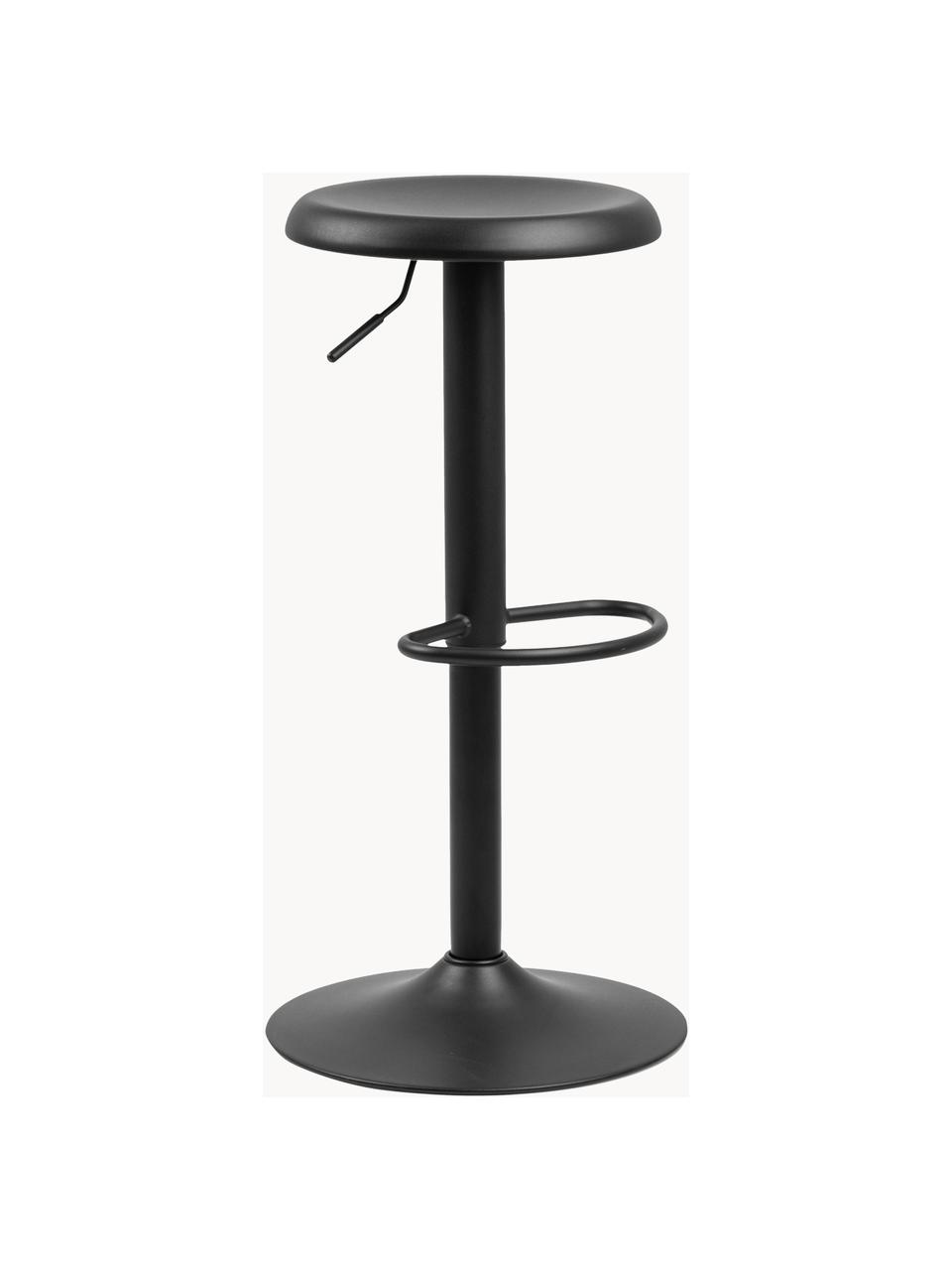 Taburetes altos regulables Finch, 2 uds., Metal con pintura en polvo, Negro, Ø 40 x Al 80 cm