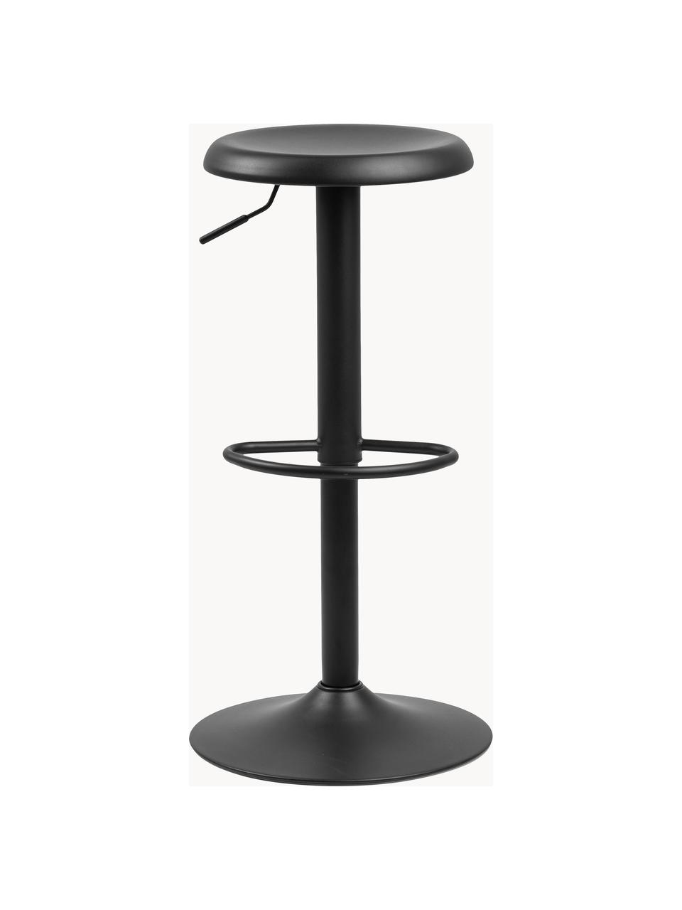 Taburetes altos regulables Finch, 2 uds., Metal con pintura en polvo, Negro, Ø 40 x Al 80 cm