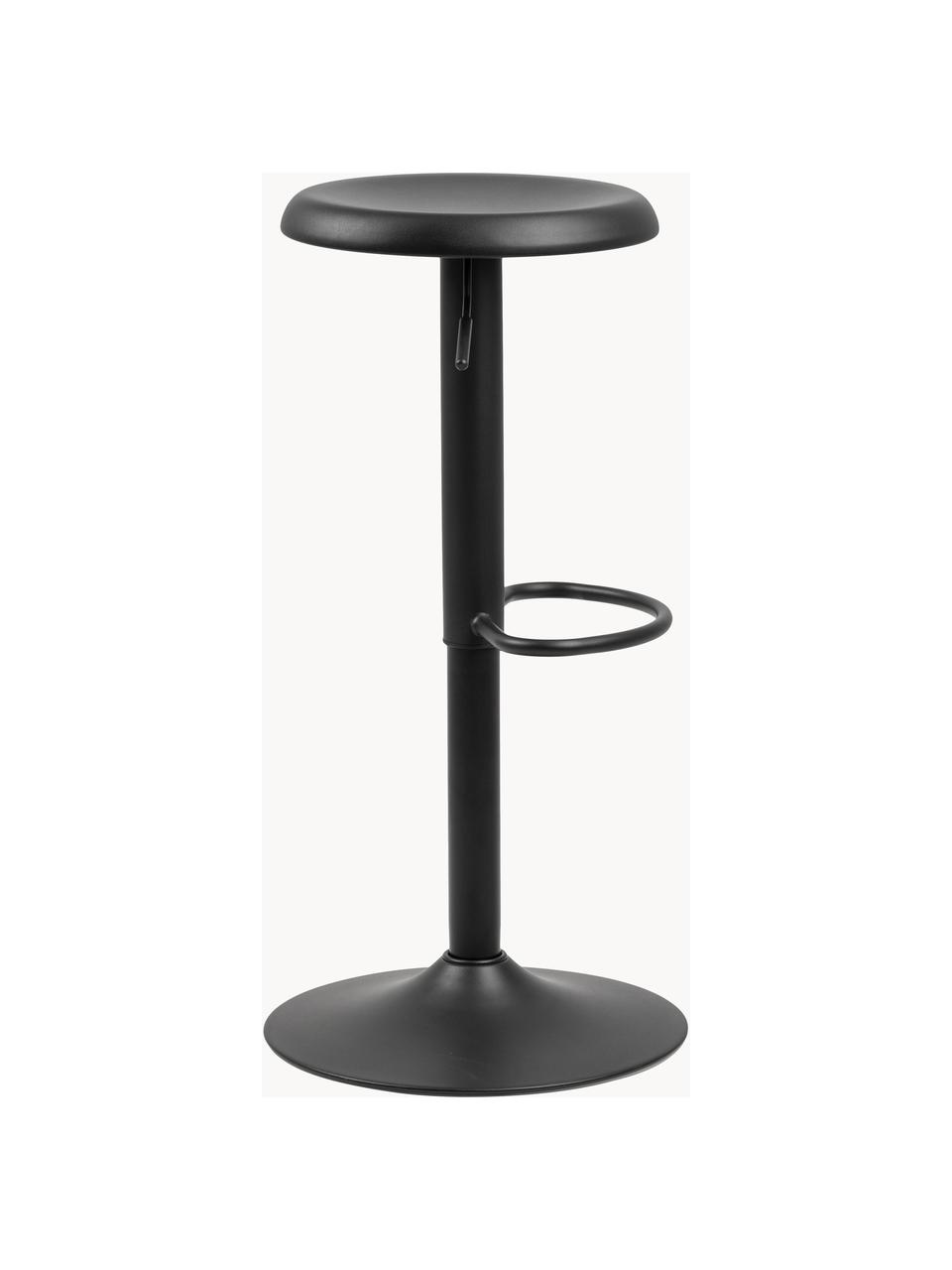 Taburetes altos regulables Finch, 2 uds., Metal con pintura en polvo, Negro, Ø 40 x Al 80 cm