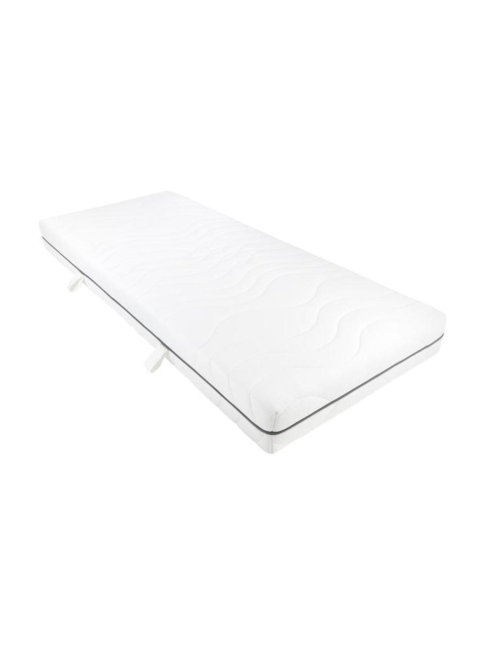 Colchón de espuma fria de 7 zonas Alicja, Funda: tejido doble 65% poliéste, Blanco, 90 x 200 cm