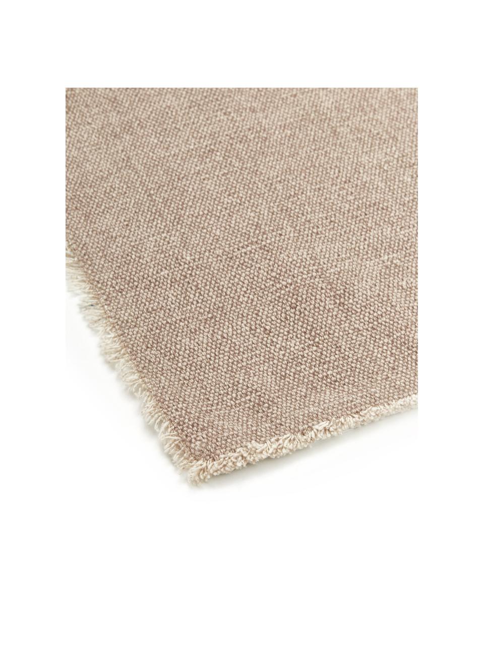 Manteles individuales de algodón Edge, 6 uds., 85% algodón, 15% fibras mixtas, Beige, An 35 x L 48 cm