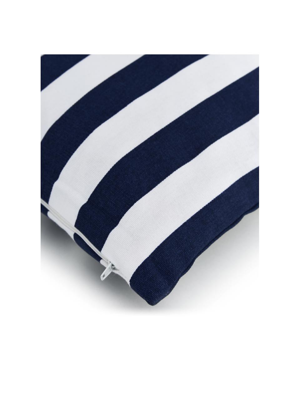 Federa arredo a righe color blu scuro/bianco Timon, 100% cotone, Blu, Larg. 50 x Lung. 50 cm