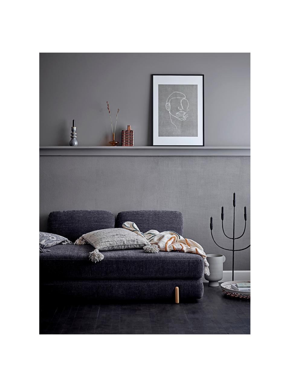 Sofa Groove (2-osobowa), Tapicerka: 100% poliester Dzięki tka, Stelaż: drewno sosnowe, sklejka, Nogi: drewno jesionowe, Szara tkanina, S 202 x G 85 cm