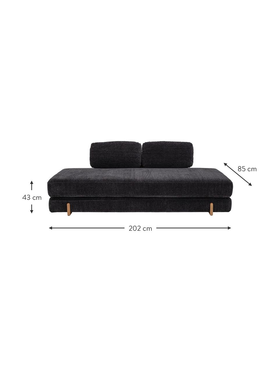 Schlafsofa Groove (3-Sitzer), Bezug: 100 % Polyester Der hochw, Korpus: Kiefernholz, Schichtholz, Beine: Eschenholz, Webstoff Grau, B 202 x T 85 cm