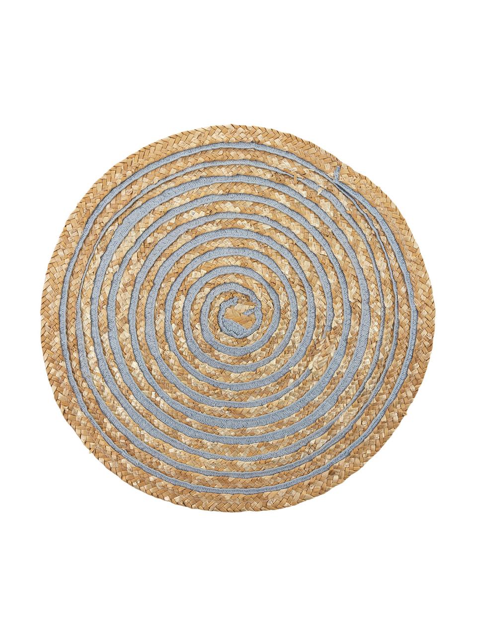 Komplet okrągłych podkładek ze słomy Baita, 6 elem., Włókna łykowe, Beżowy, wielobarwny, Ø 39 cm