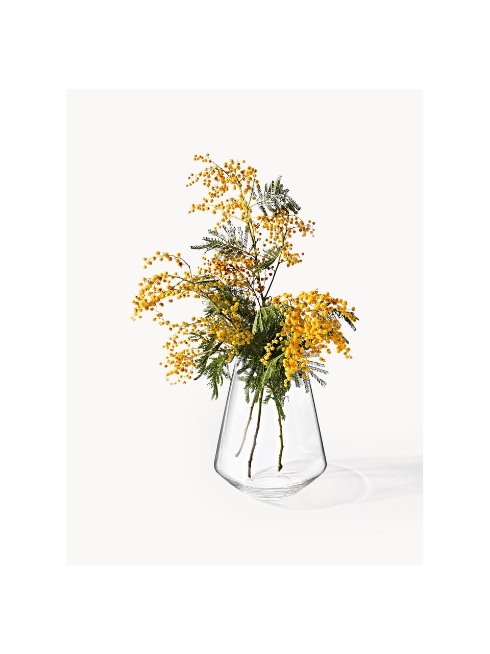 Mundgeblasene Glas-Vase Joyce, H 21 cm, Glas, Transparent, Ø 17 x H 21 cm