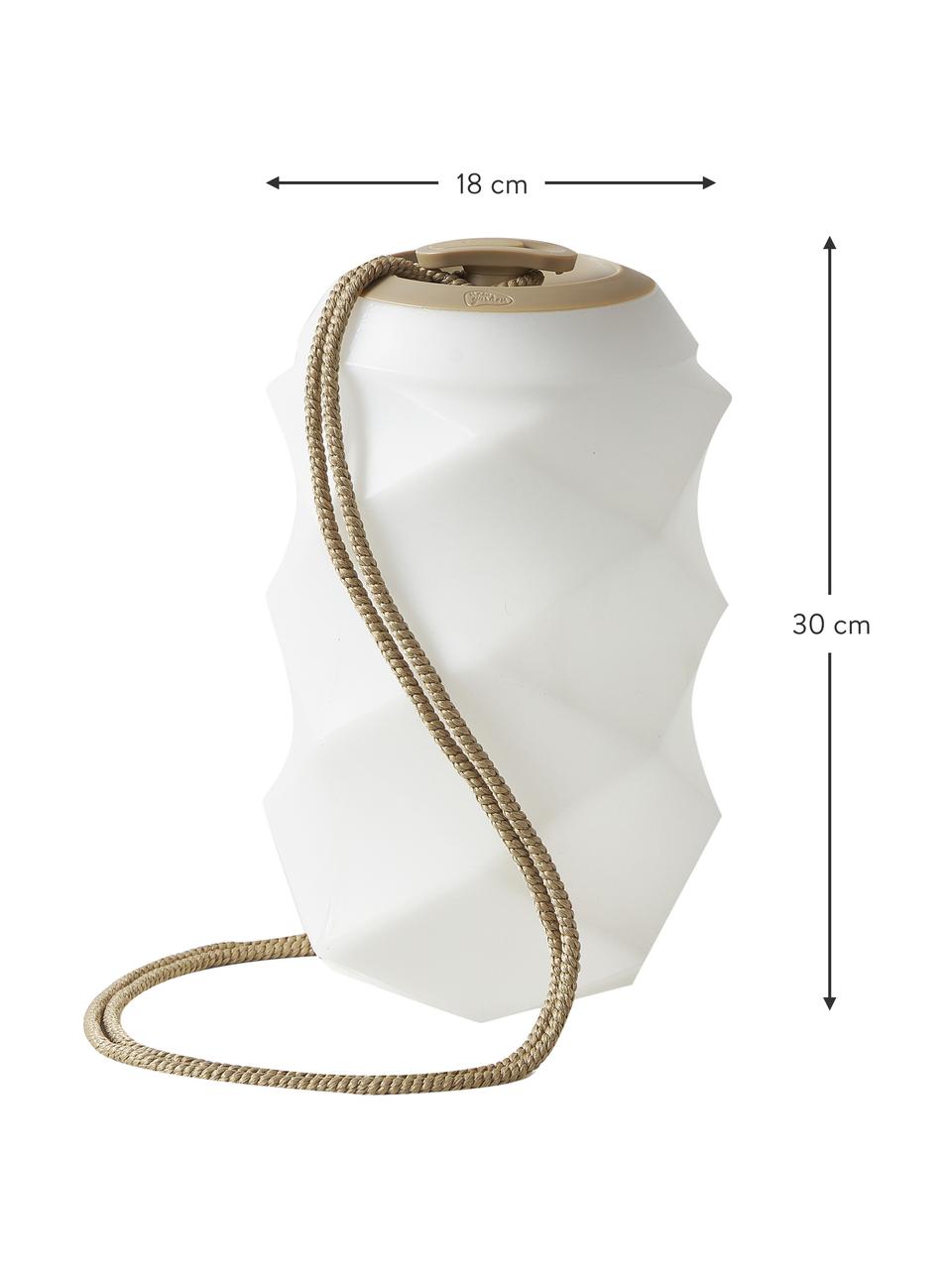 Mobiele dimbare LED hanglamp Bita met kleurverandering en afstandsbediening, Lamp: polyethyleen, Wit, beige, Ø 18 x H 30 cm