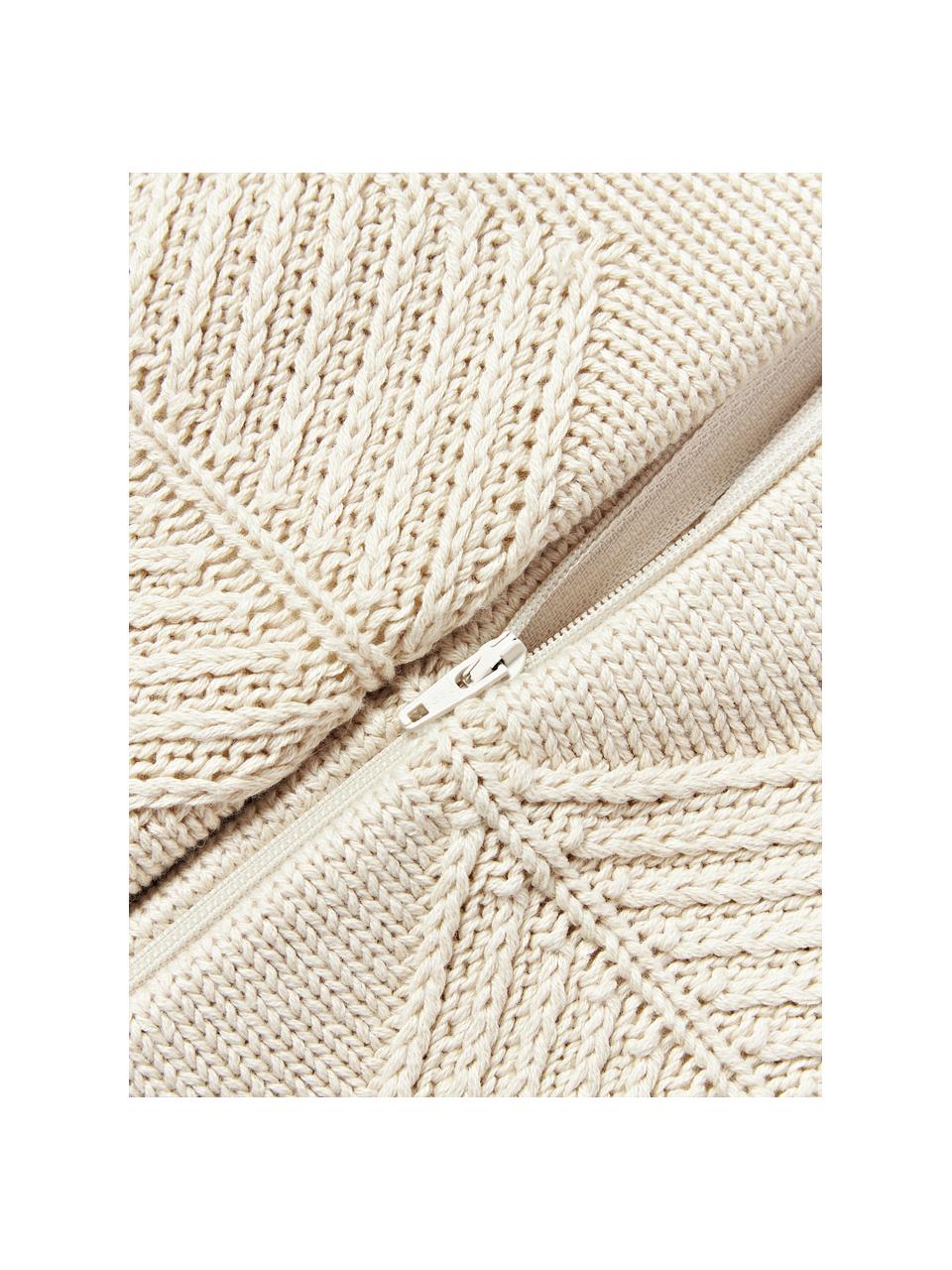 Baumwoll-Kissenhülle Beryl mit winterlichem Motiv, 100 % Baumwolle, Hellbeige, B 50 x L 50 cm