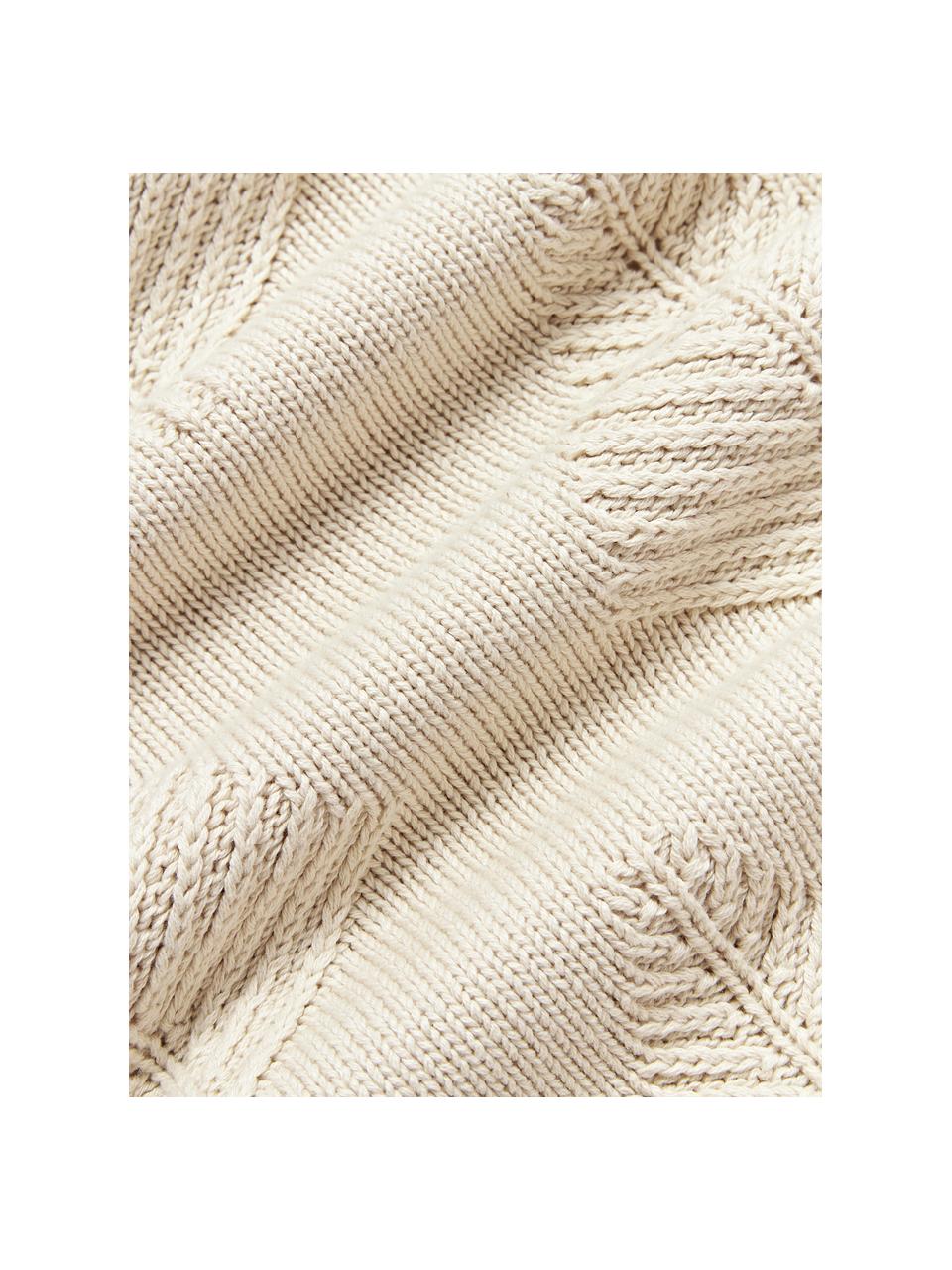 Baumwoll-Kissenhülle Beryl mit winterlichem Motiv, 100 % Baumwolle, Hellbeige, B 50 x L 50 cm