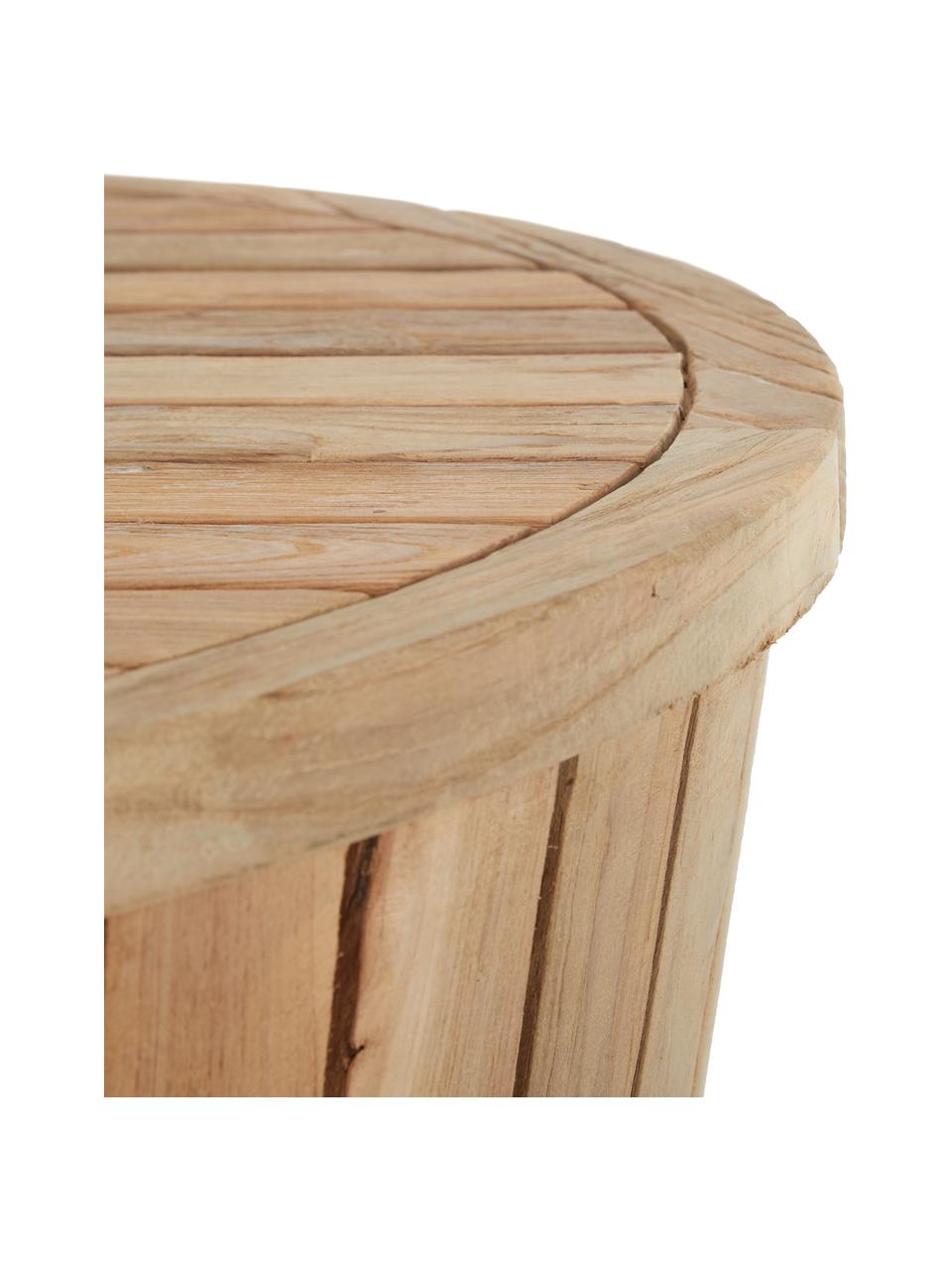 Mesa auxiliar para exterior de madera de teca Circus, Teca reciclada, Teca, Ø 80 x Al 30 cm