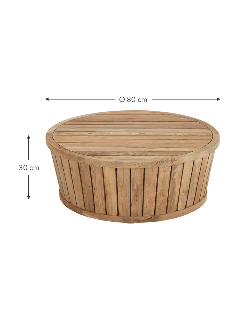 Mesa auxiliar para exterior de madera de teca Circus, Teca reciclada, Teca, Ø 80 x Al 30 cm