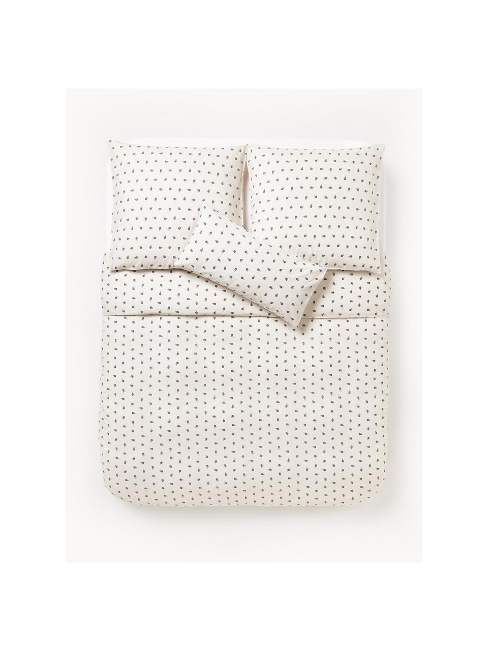 Funda nórdica de algodón estampado Amma, Blanco Off White, Cama 180/200 cm (260 x 240 cm)