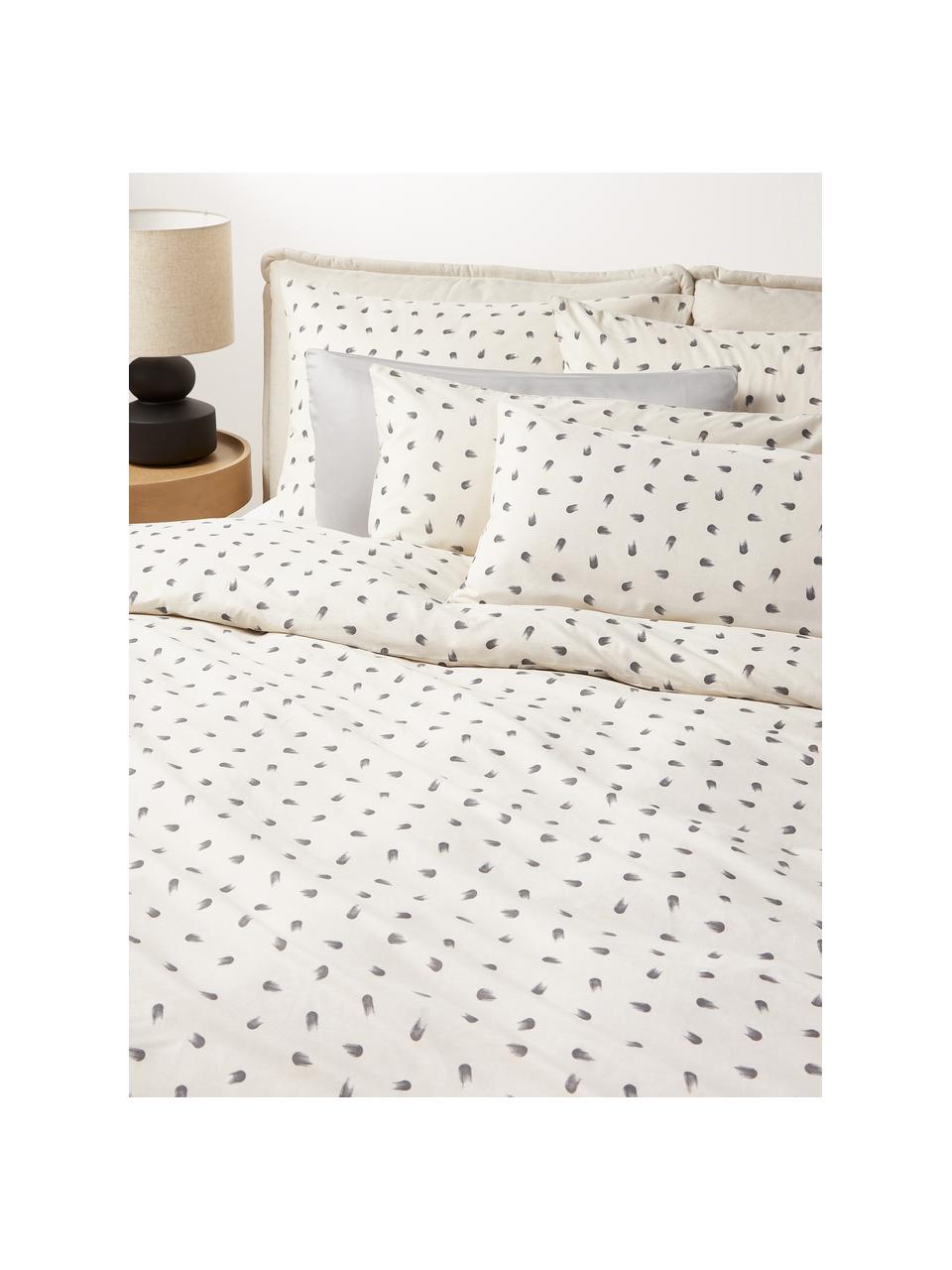 Funda nórdica de algodón estampado Amma, Blanco Off White, Cama 180/200 cm (260 x 240 cm)