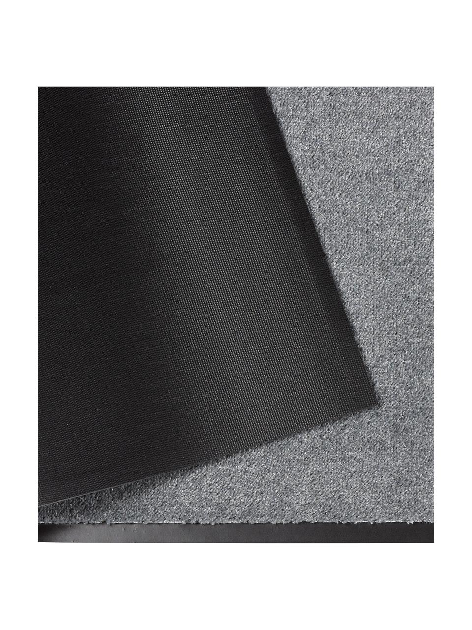 Polyamide deurmat Milo, Bovenzijde: polyamide, Onderzijde: rubber, Grijs, 39 x 58 cm