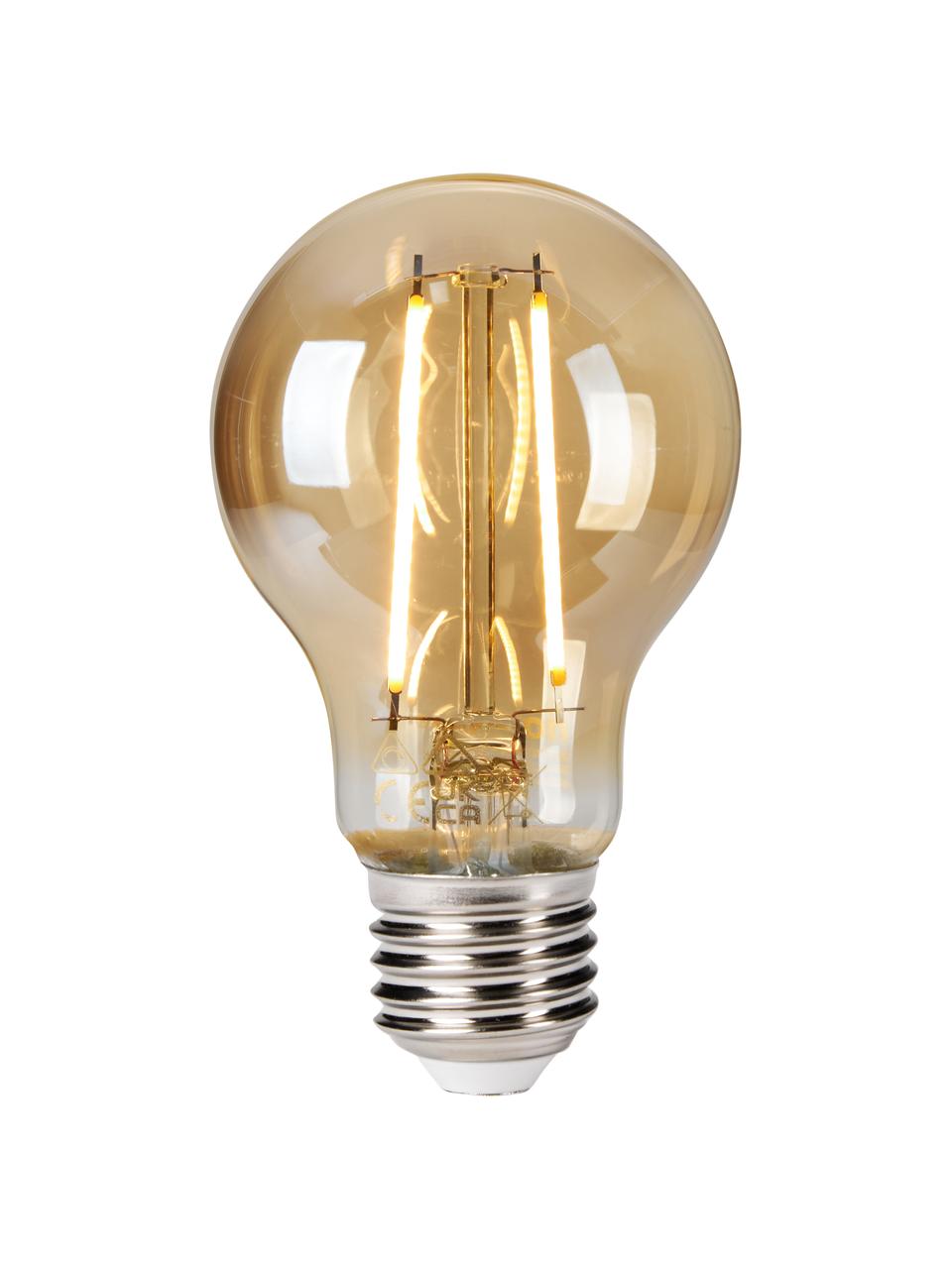 E27 Leuchtmittel, 400 lm, warmweiß, 6 Stück, Leuchtmittelschirm: Glas, Leuchtmittelfassung: Aluminium, Goldfarben, Ø 6 x H 10 cm