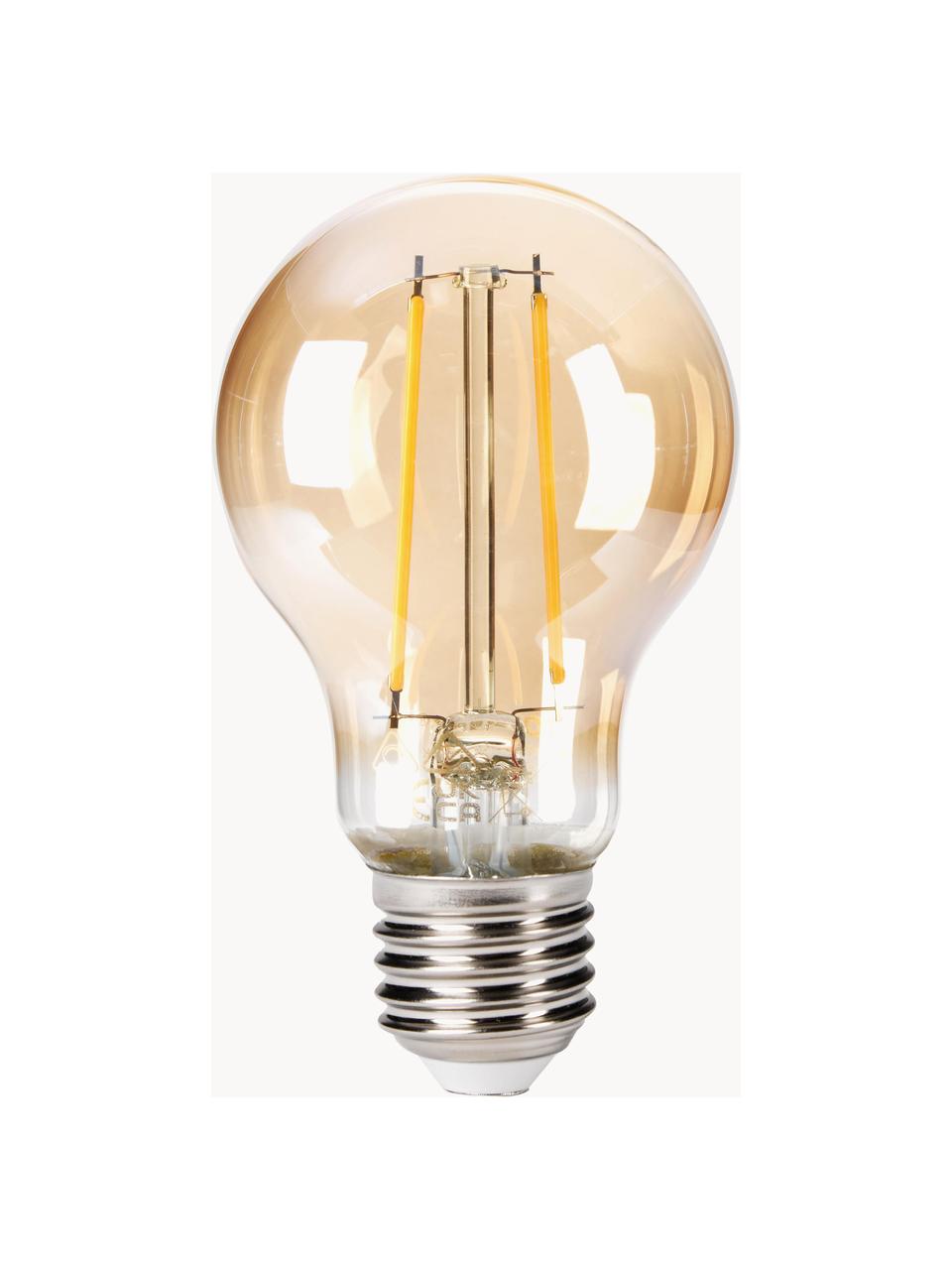 Lampadine E27, bianco caldo, 6 pz, Lampadina: vetro, Base lampadina: alluminio, Trasparente, dorato, Ø 6 x Alt. 10 cm