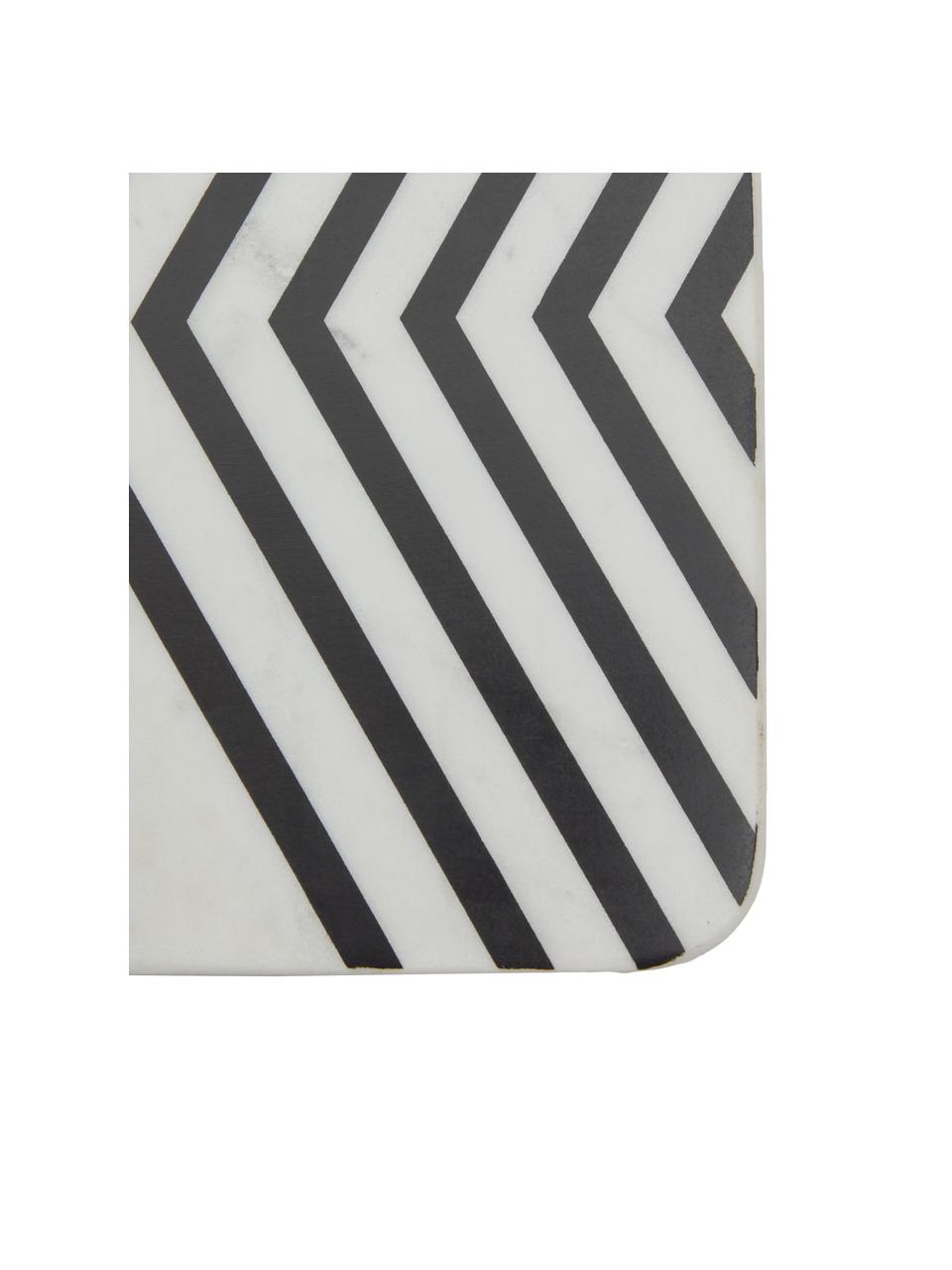 Tagliere in marmo Imeris, Cinturino sospensione: pelle sintetica, Bianco marmorizzato, nero, Lung. 38 x Larg. 23 cm