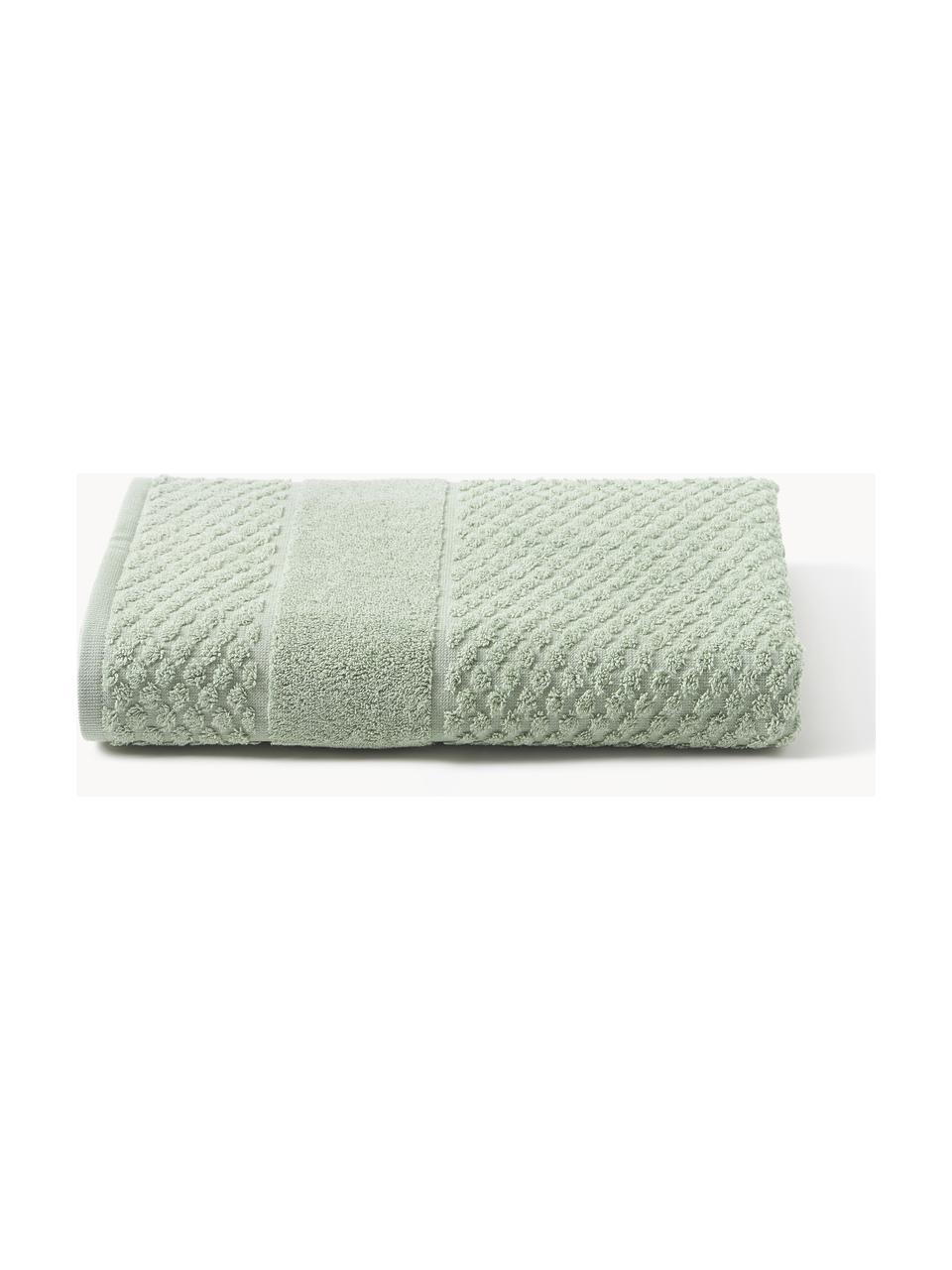 Asciugamano con motivo a nido d'ape in varie misure Katharina, Verde salvia, Asciugamano, Larg. 50 x Lung. 100 cm, 2 pz