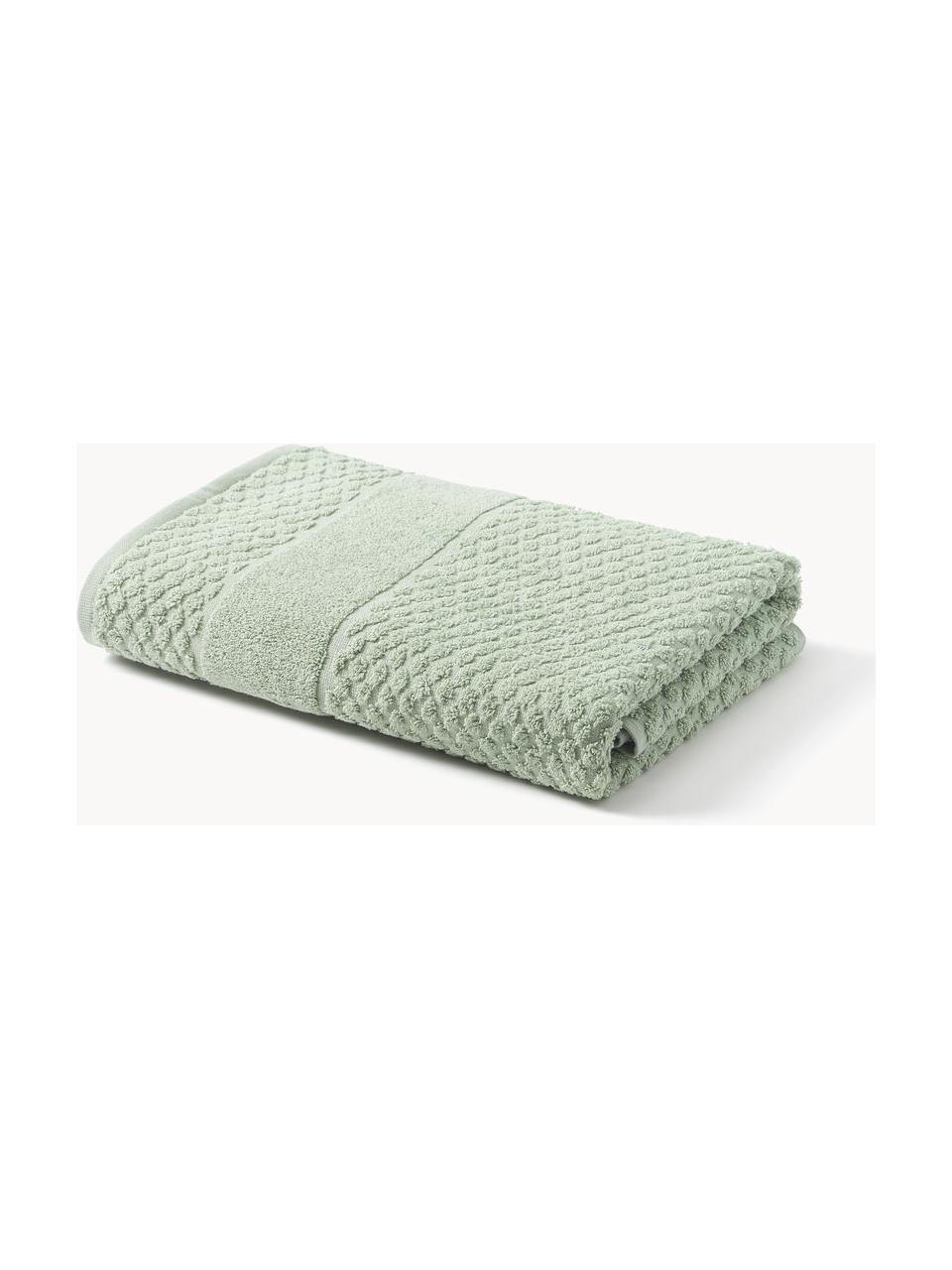 Asciugamano con motivo a nido d'ape in varie misure Katharina, Verde salvia, Asciugamano, Larg. 50 x Lung. 100 cm, 2 pz