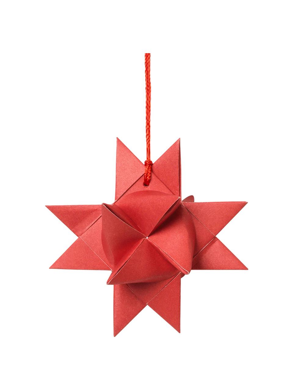 Adorno navideño Star Origami, 4 uds., Papel, Rojo, An 11 x F 11 cm