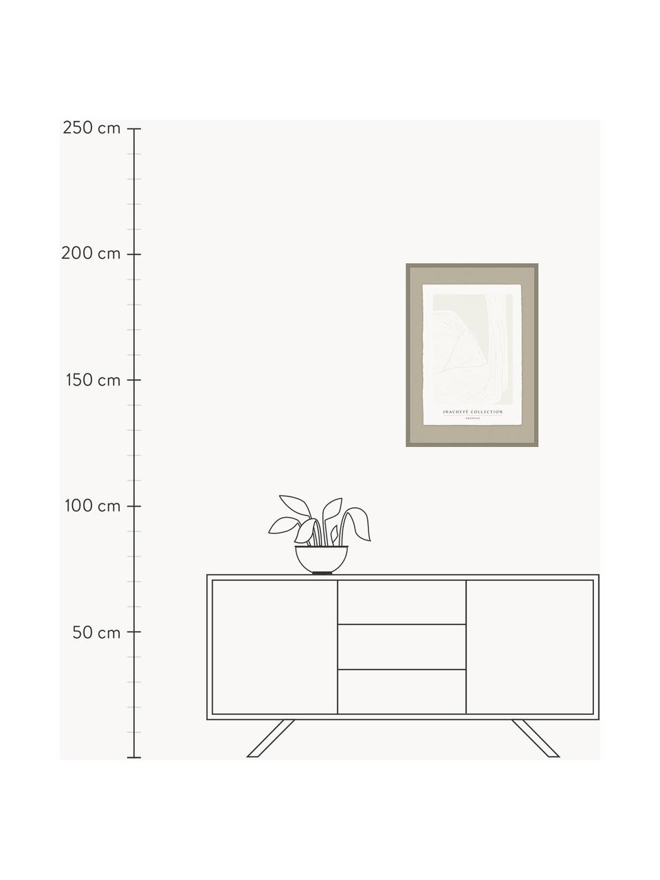 Digitálna tlač s rámom Growing, Béžová, biela, Š 53 x V 73 cm