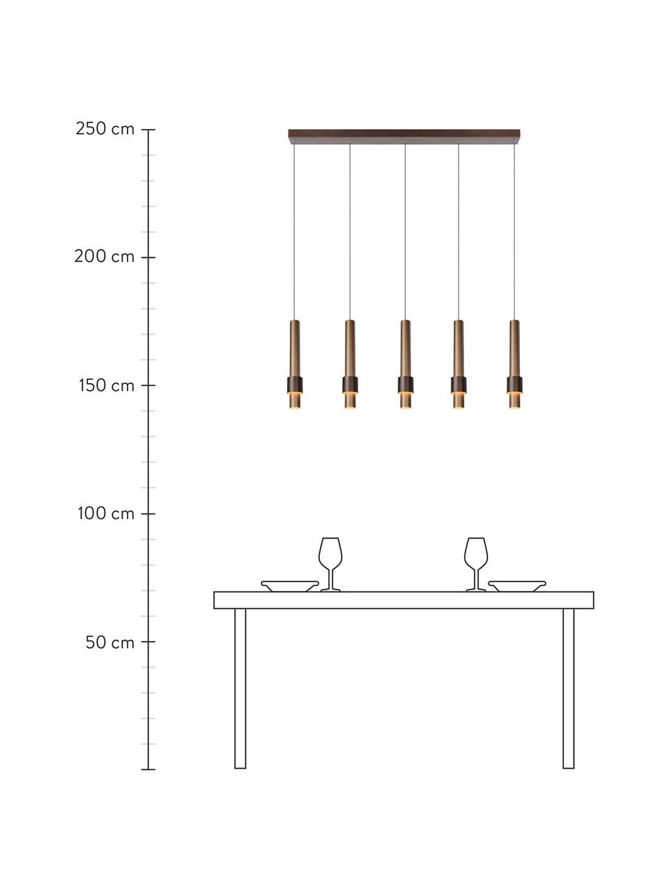 Große LED-Pendelleuchte Margary, Baldachin: Aluminium, beschichtet, Taupe, Dunkelbraun, 103 x 36 cm