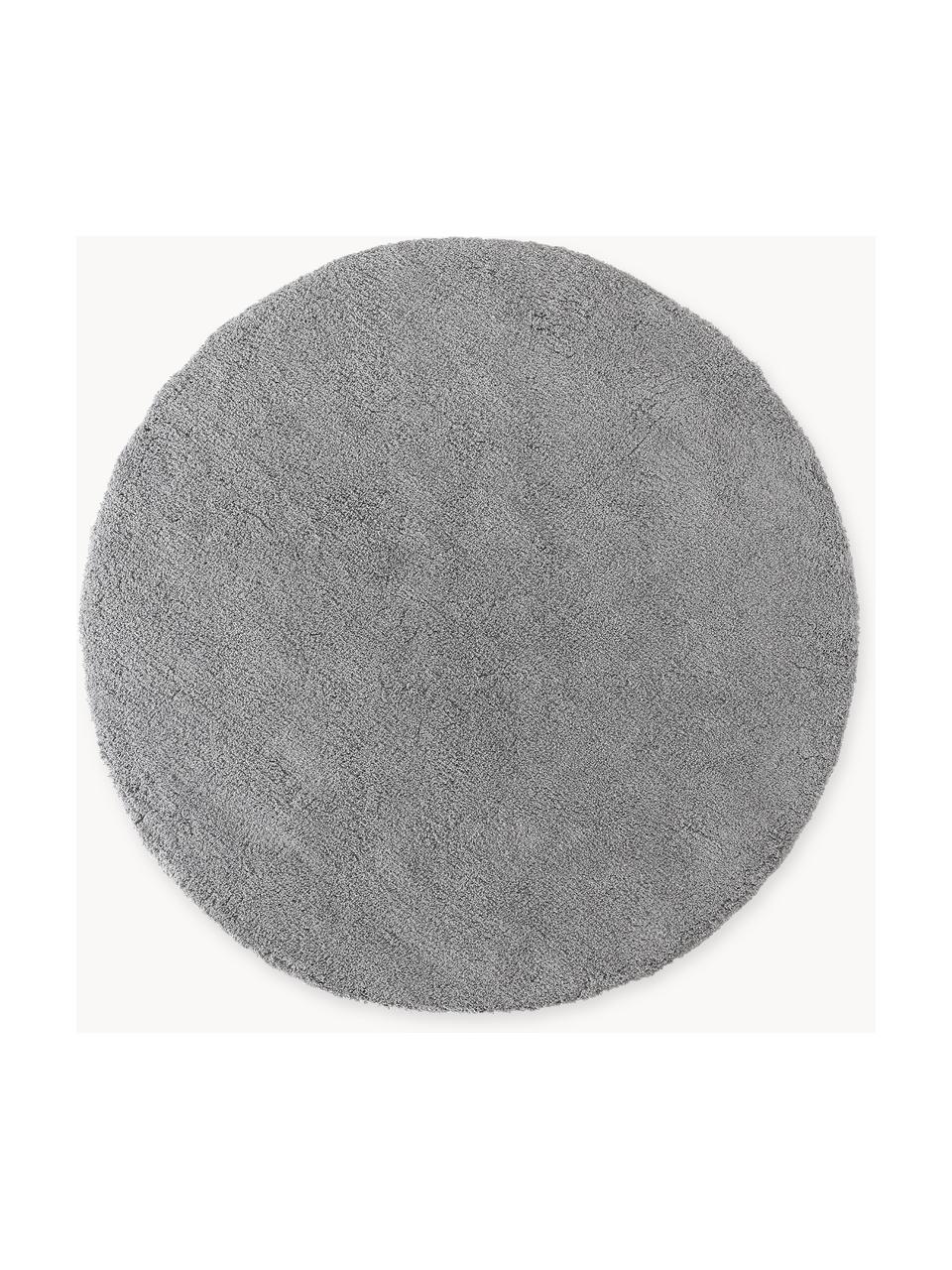 Tapis rond moelleux Leighton, Gris, Ø 120 cm (taille S)