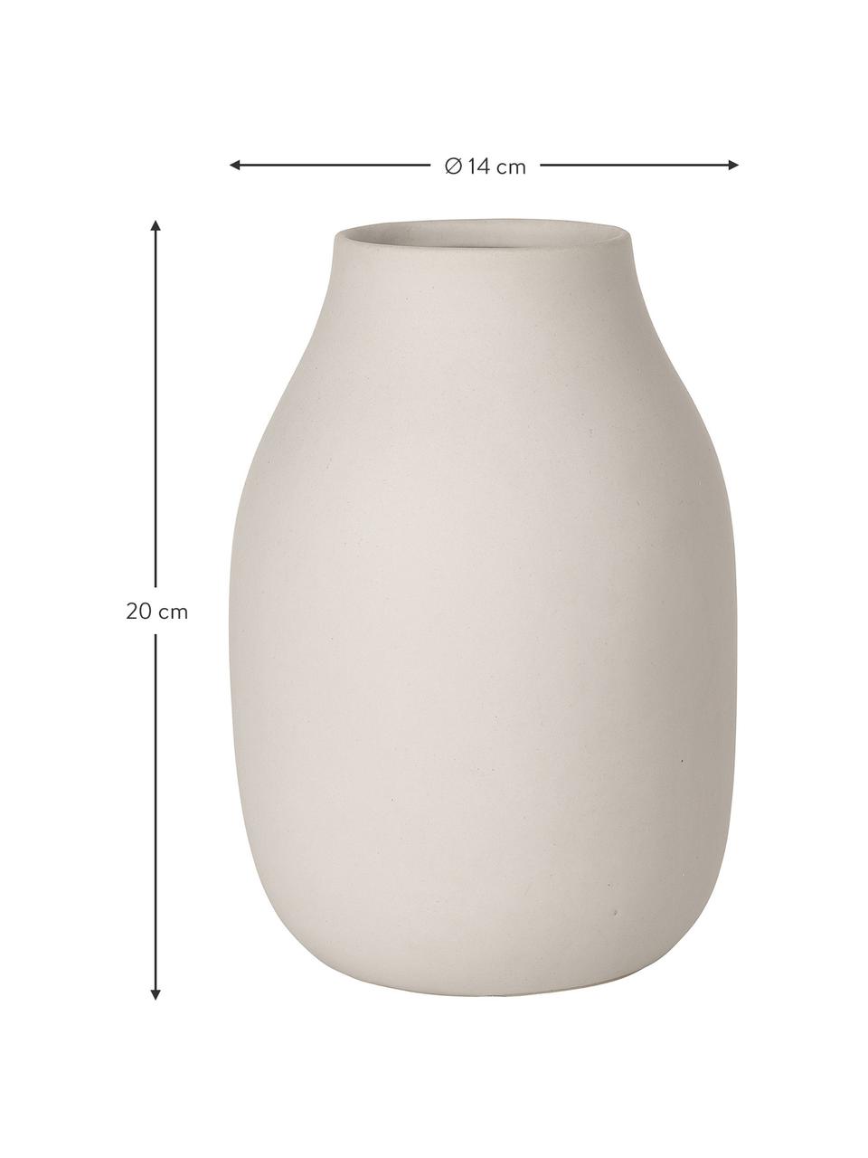 Handgemaakte vaas Colora van keramiek, Keramiek, Beige, Ø 14 x H 20 cm