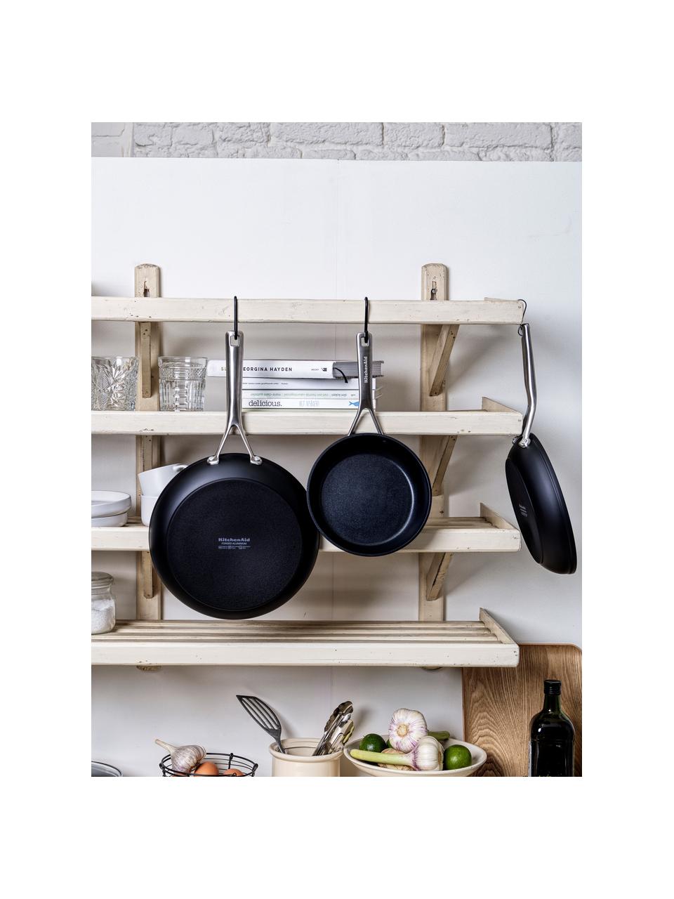 Poêles à frire avec revêtement antiadhésif KitchenAid, lot de 3, Noir, Lot de différentes tailles