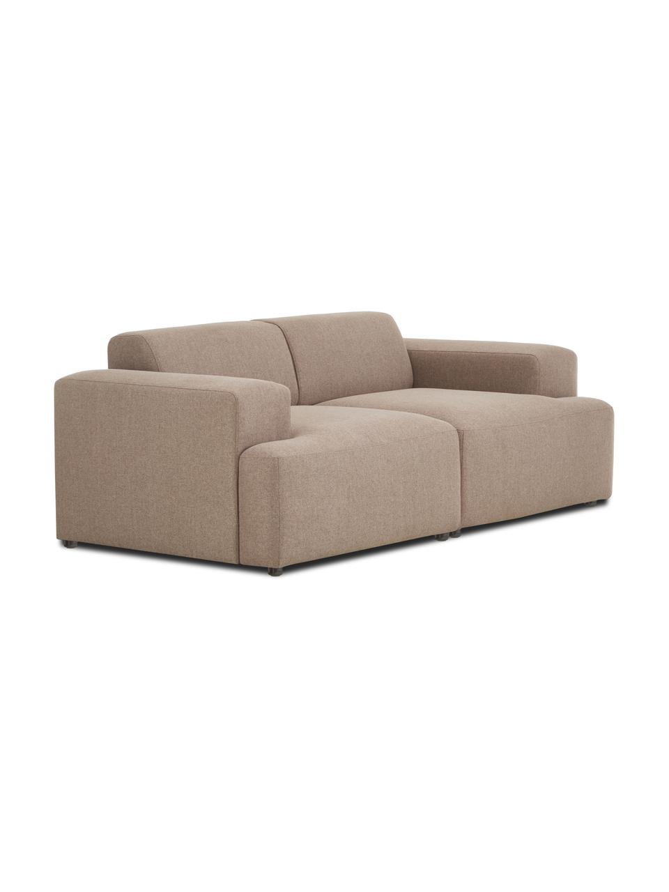 Sofá Melva (2 plazas), Tapizado: 100% poliéster Alta resis, Estructura: madera de pino maciza, ce, Patas: plástico, Tejido gris pardo, An 198 x F 101 cm