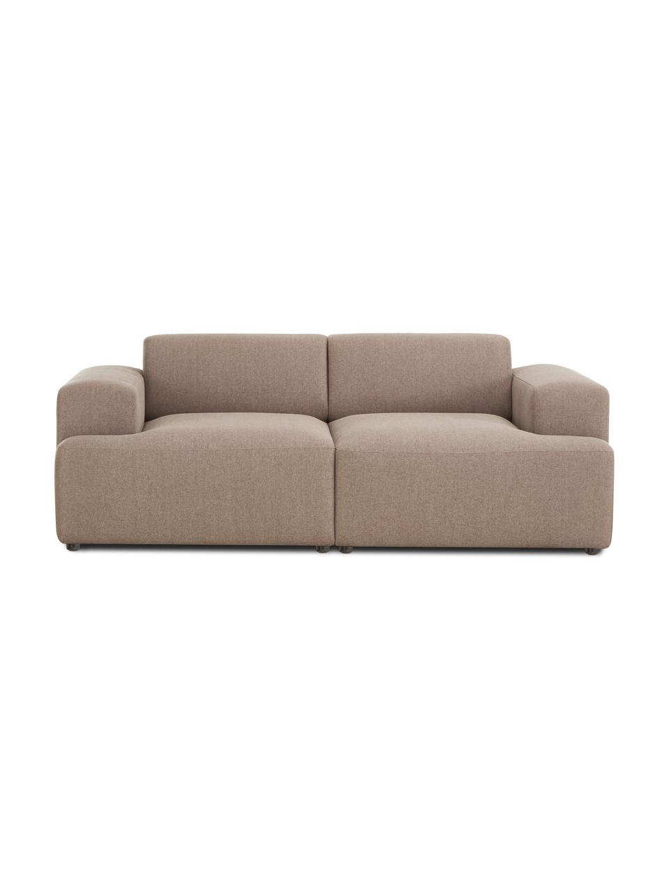 Divano 2 posti Melva, Rivestimento: 100% poliestre Con 55.000, Struttura: legno di pino massiccio, , Piedini: plastica, Tessuto marrone, Larg. 198 x Prof. 101 cm