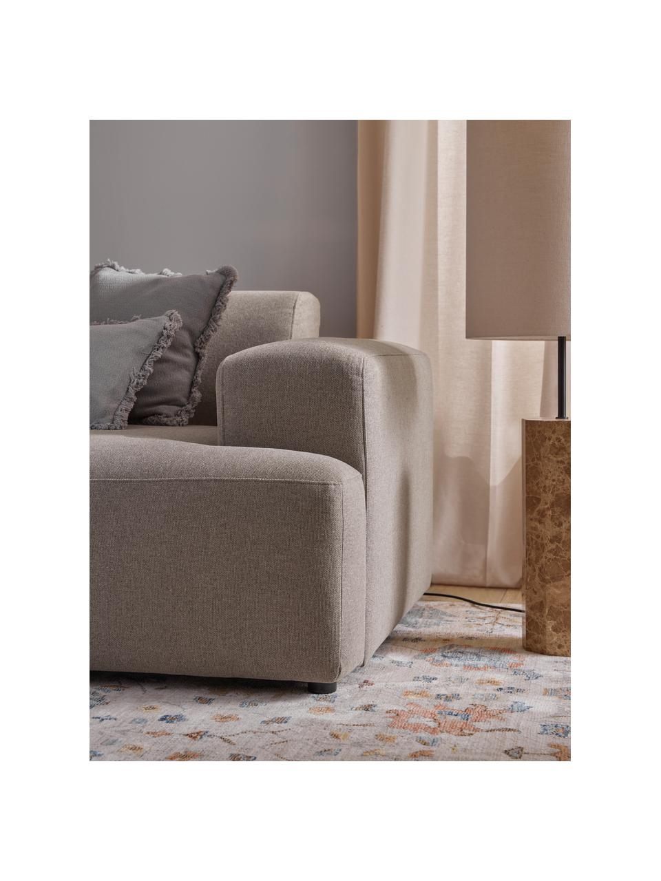 Bank Melva (2-zits), Bekleding: 100% polyester De slijtva, Frame: massief grenenhout, FSC-g, Poten: kunststof, Geweven stof taupe, B 198 x H 101 cm