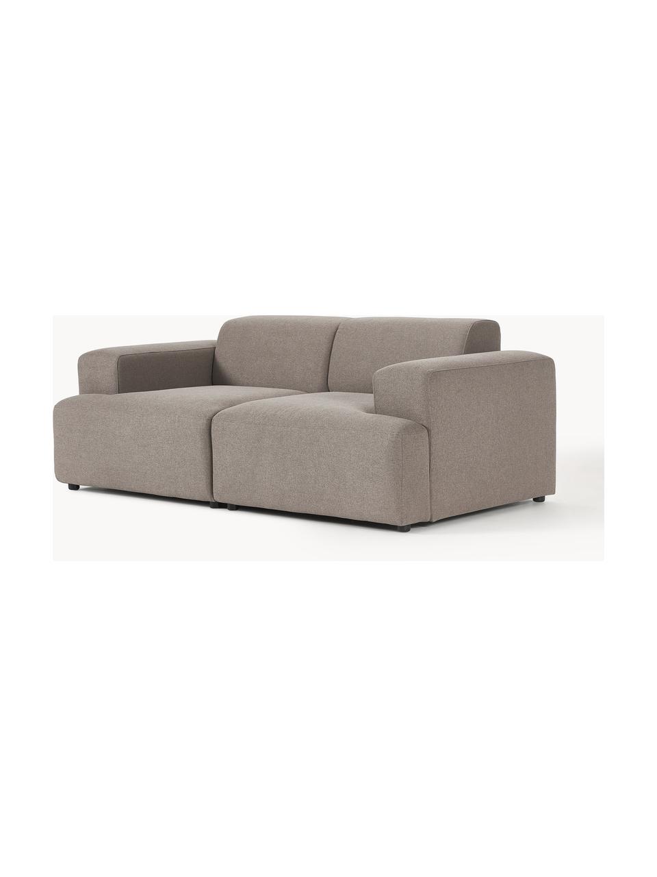 Sofa Melva (2-Sitzer), Bezug: 100% Polyester Der hochwe, Gestell: Massives Kiefernholz, Spa, Füße: Kunststoff Dieses Produkt, Webstoff Taupe, B 198 x T 101 cm