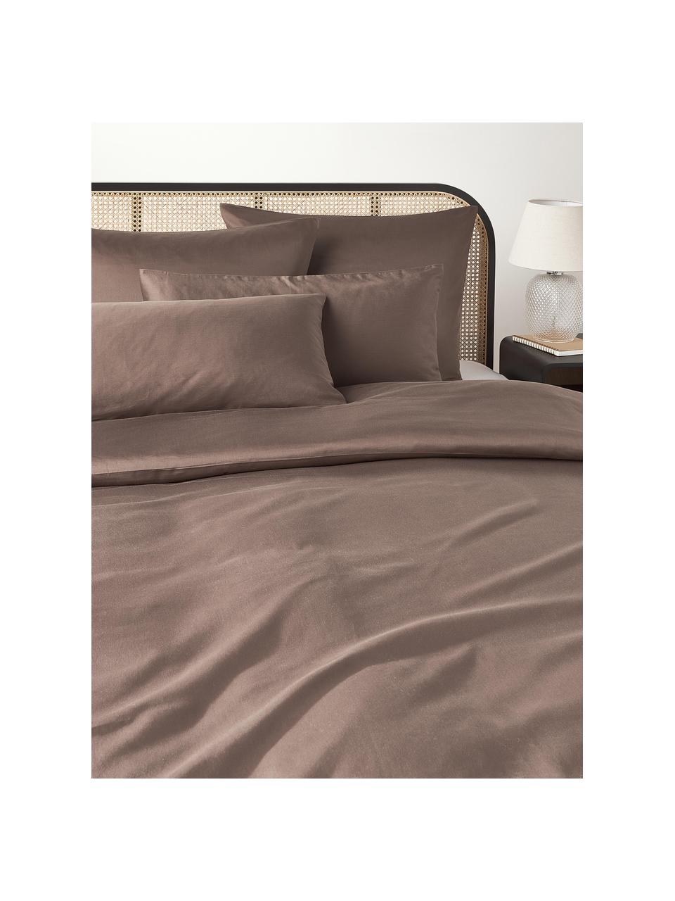 Funda de almohada de satén Comfort, Marrón oscuro, An 45 x L 110 cm