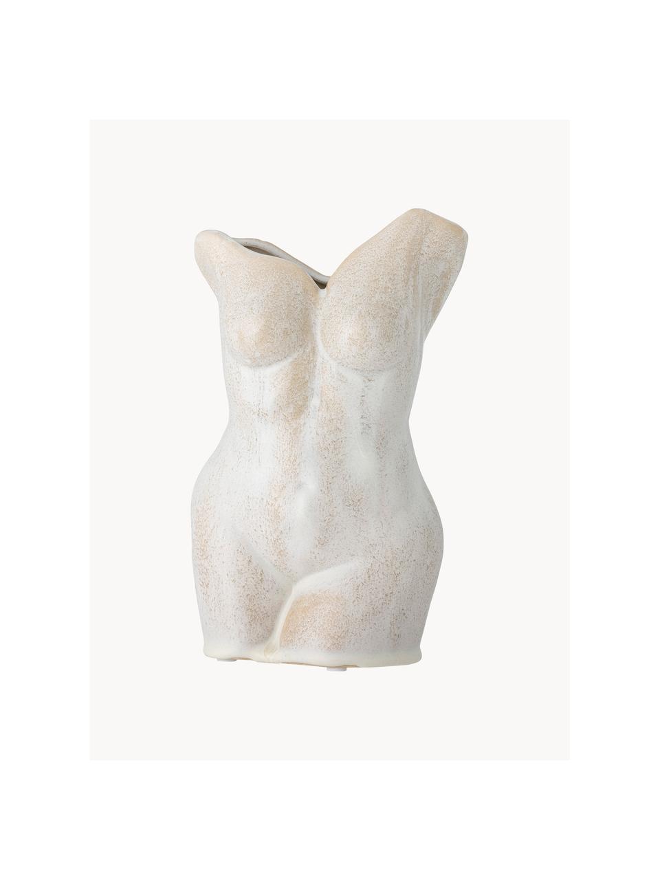 Dizajnová váza Athena, Kamenina, Svetlobéžová, Ø 14 x V 23 cm